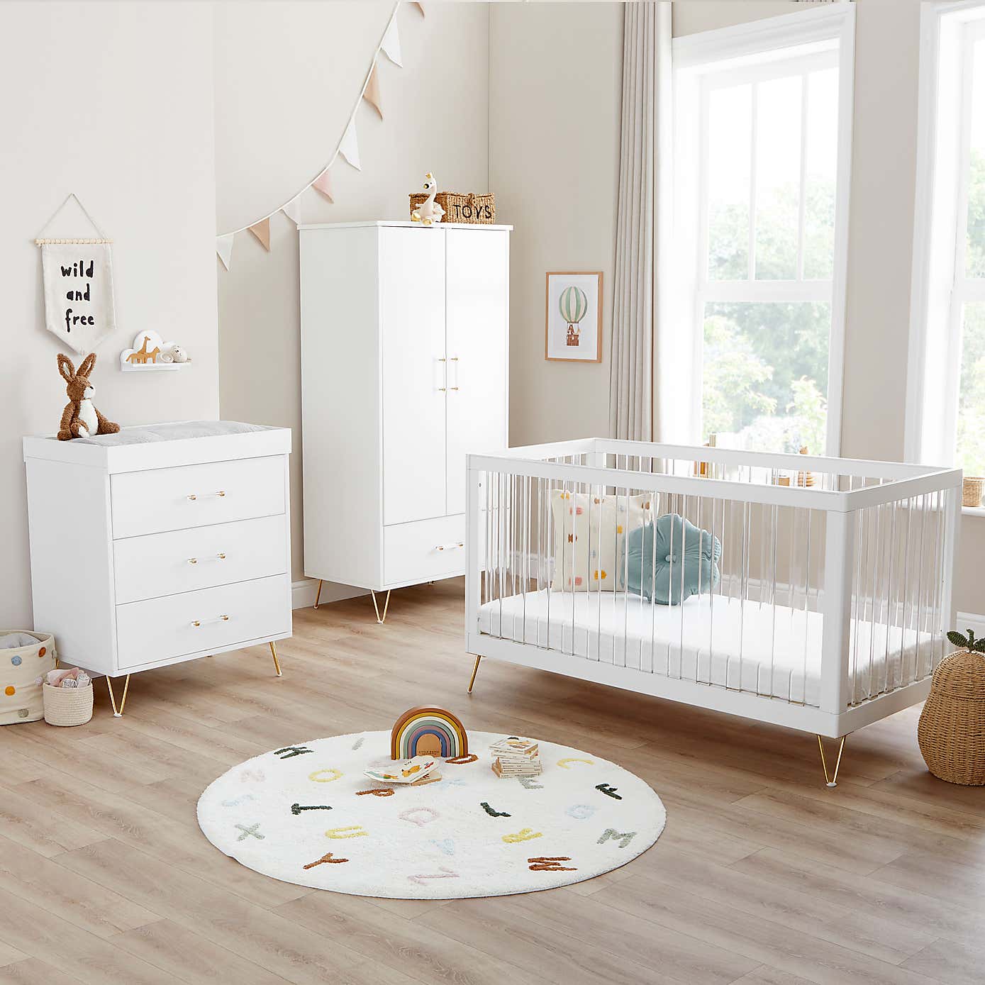 Kimi XL Acrylic 3 Piece Nursery Room Set