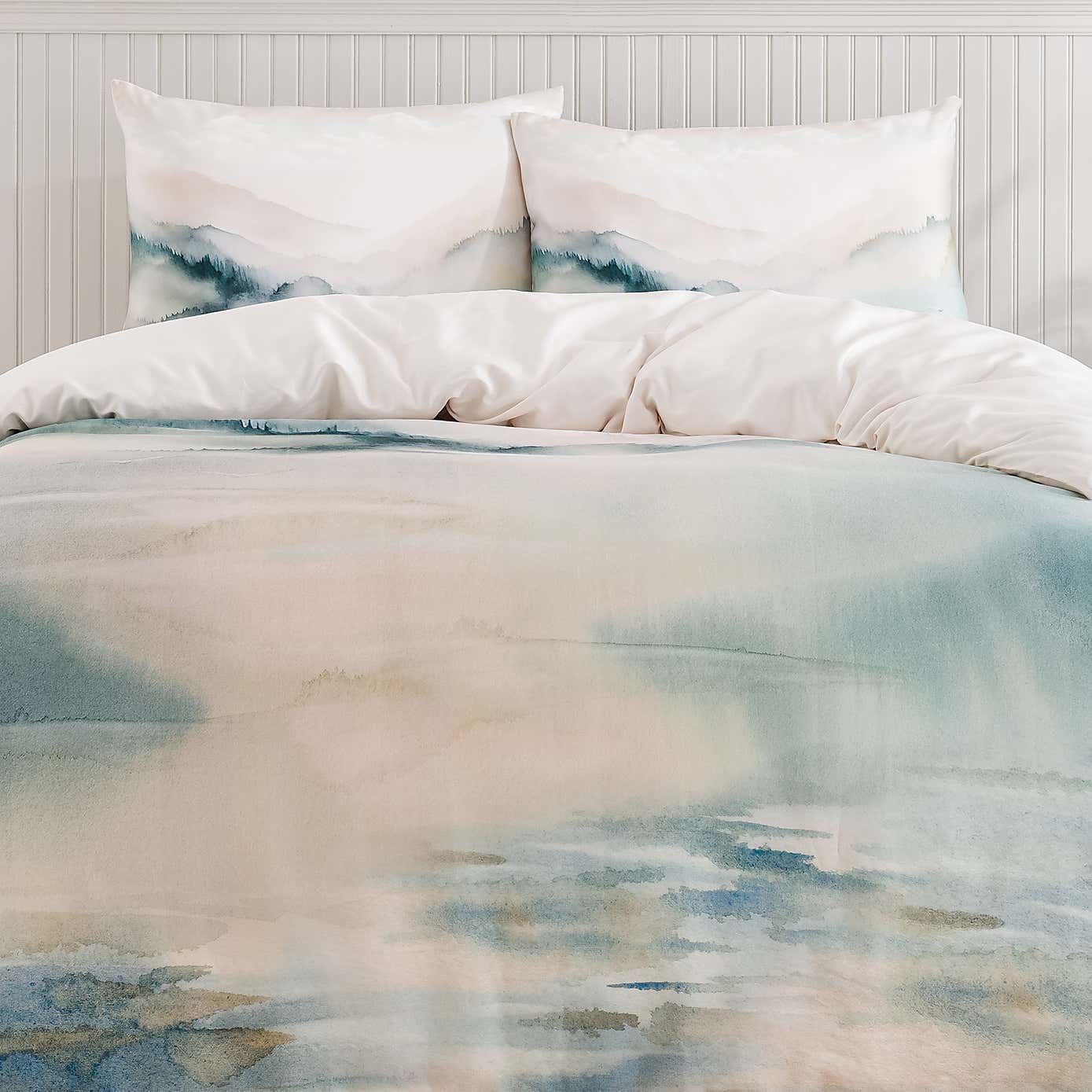 Paintery Landscape Cotton Duvet Cover & Pillowcase Set