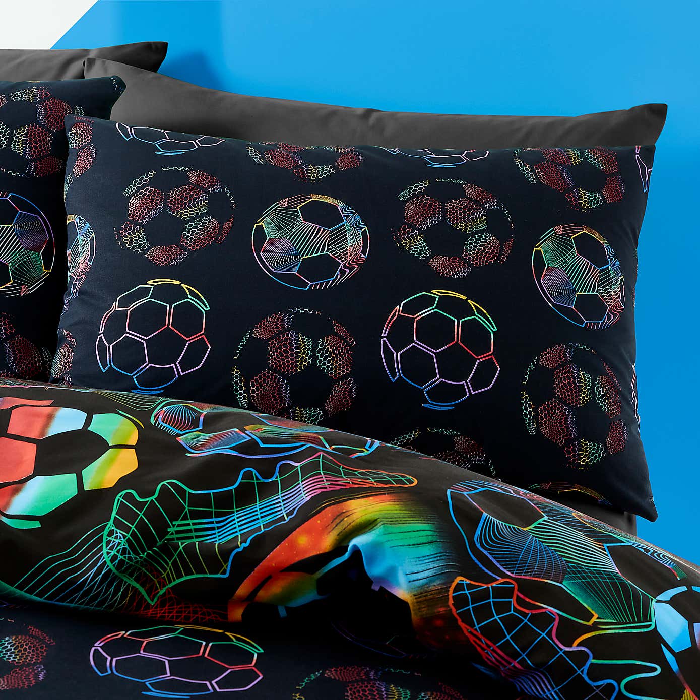 Bright Football Duvet Cover & Pillowcase Set