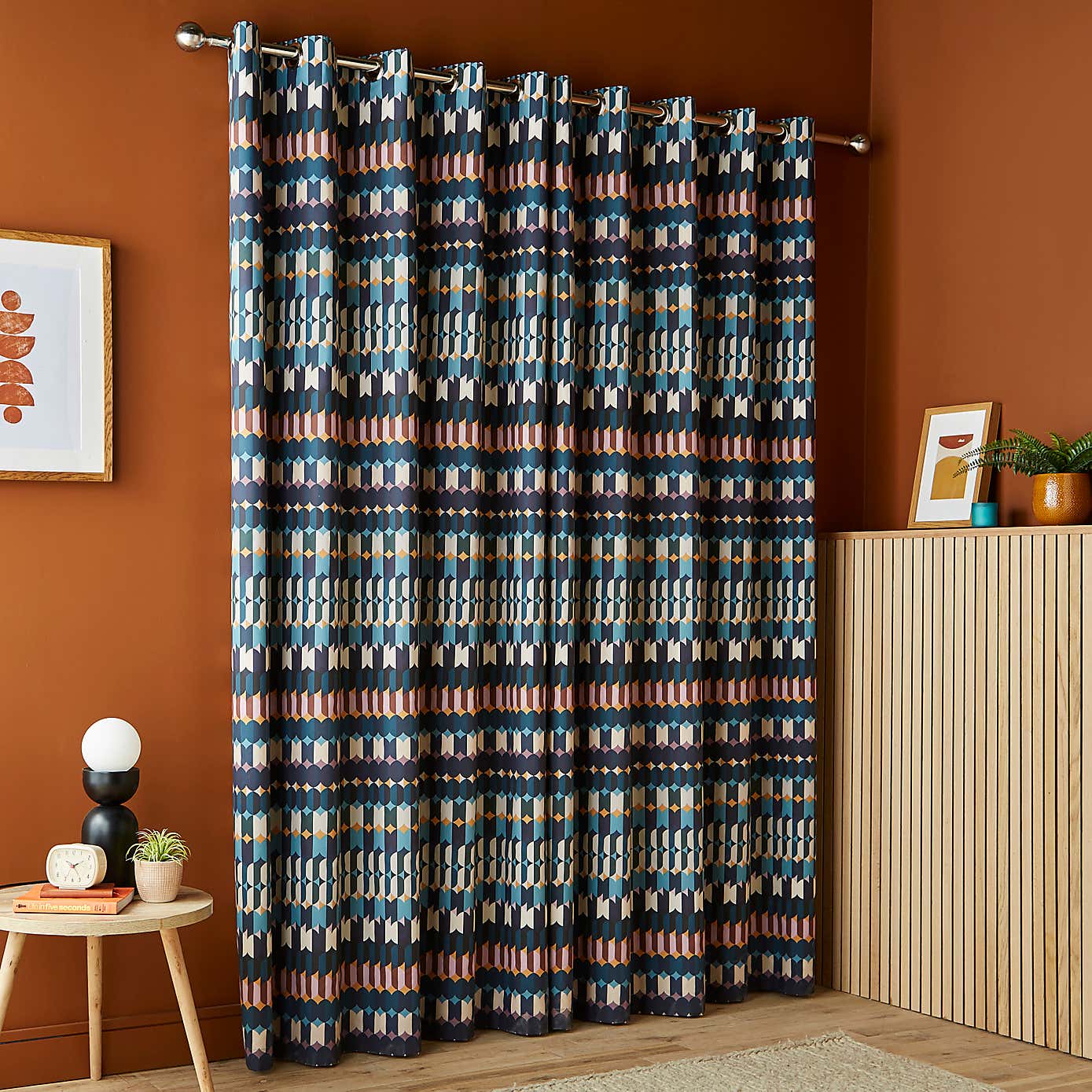 Oden Geometric Eyelet Curtains