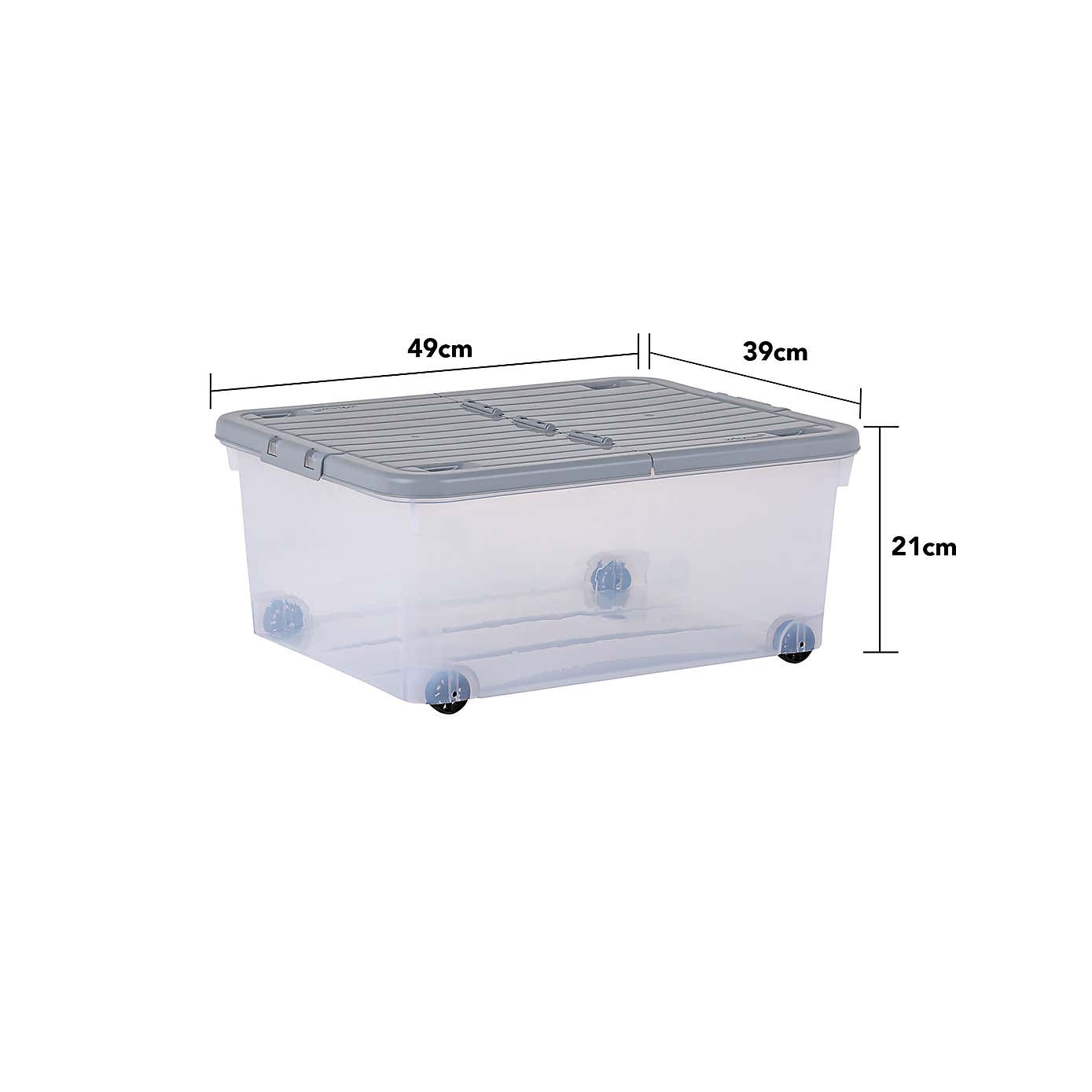 Wham Set of 3 Storage Boxes with Wheels & Lid
