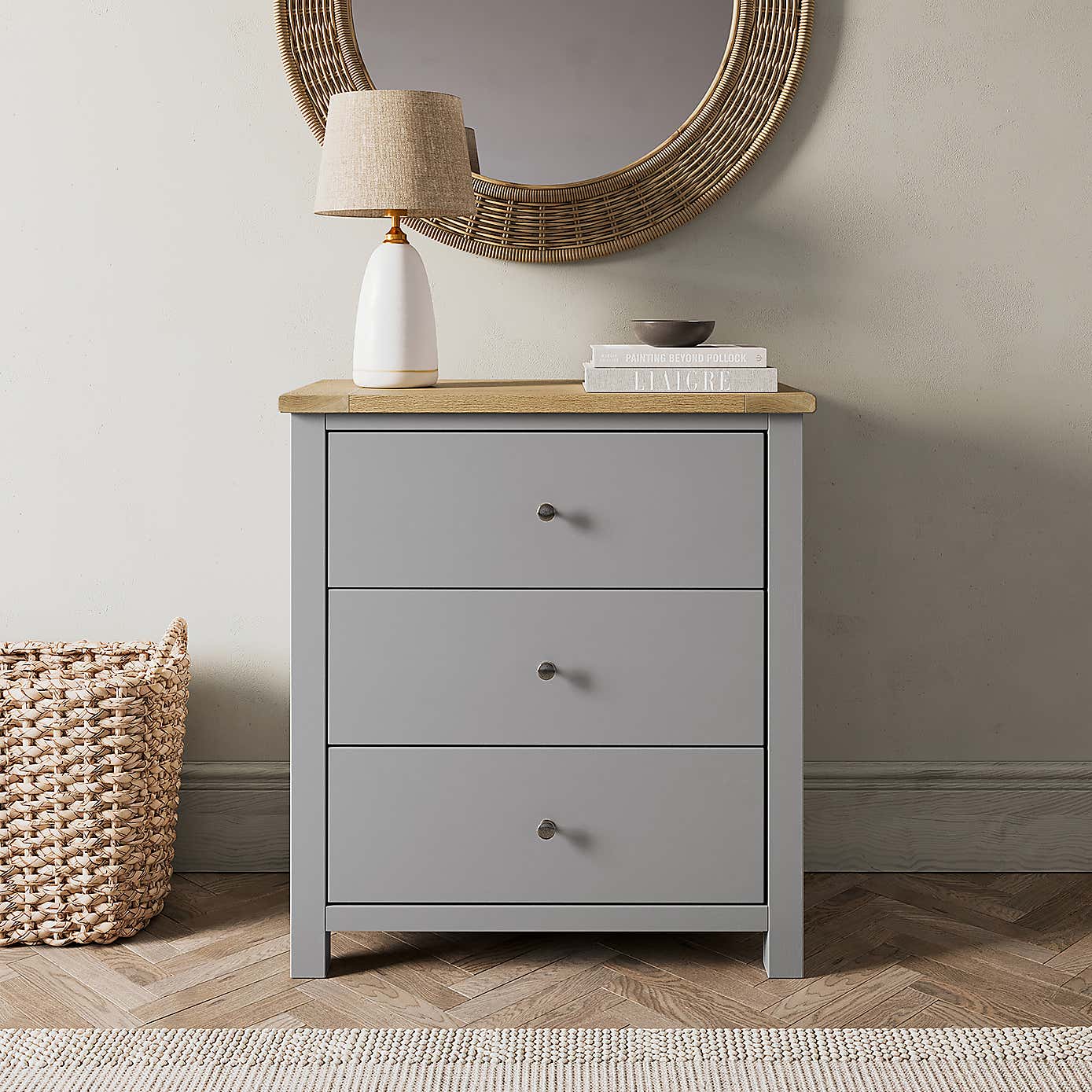 Olney 3 Drawer Chest Stone