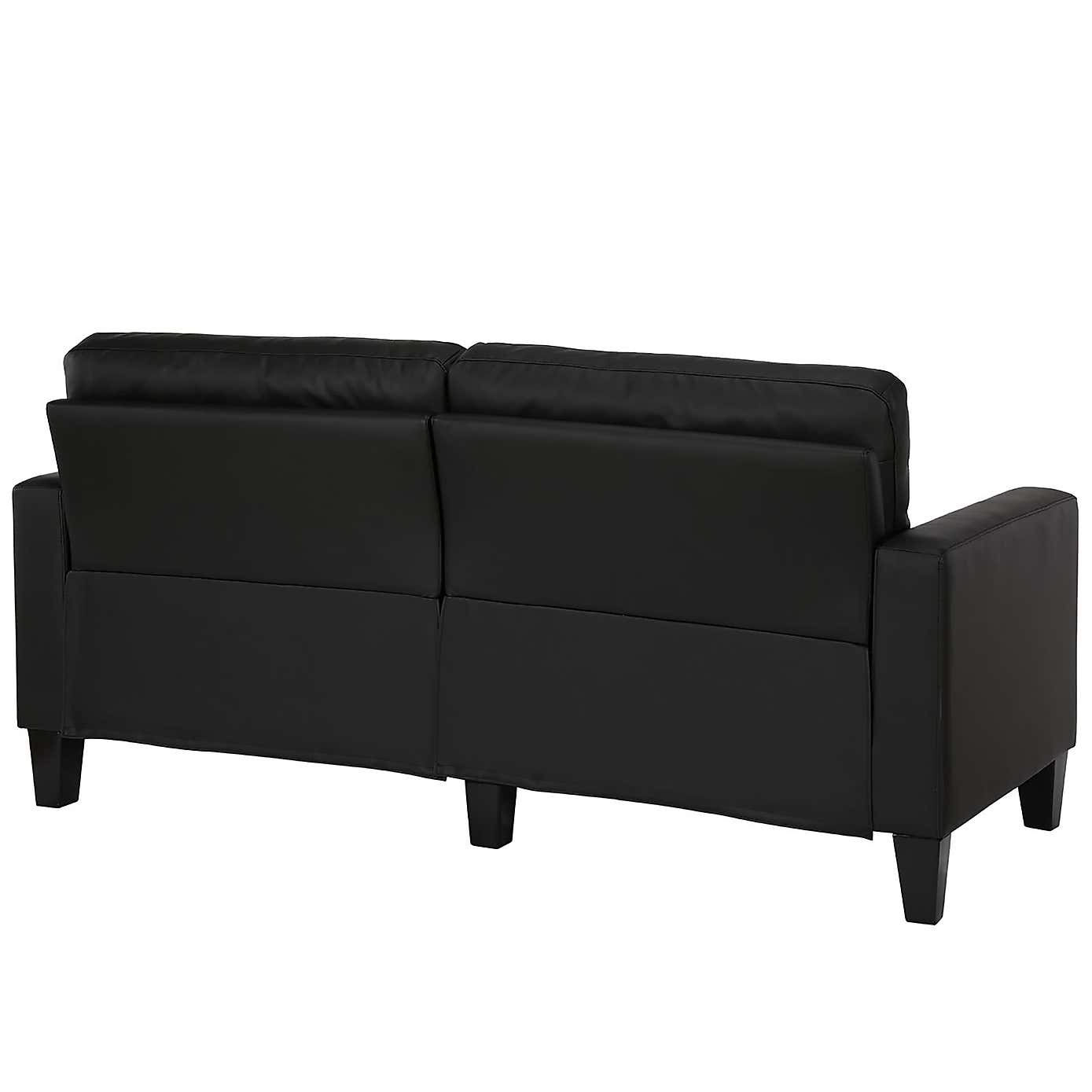 Rylie Faux Leather Sofa Black