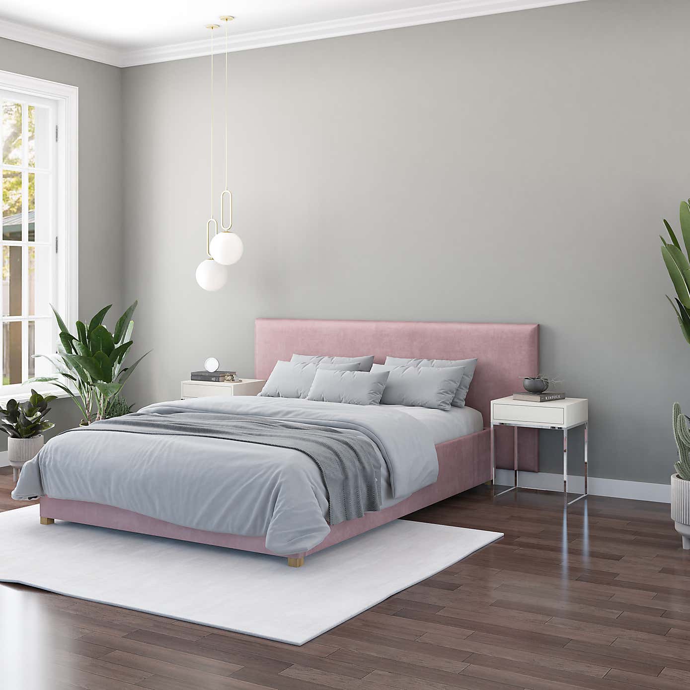 Hanging Wall Panel Dual Mount Plush Velvet Headboard