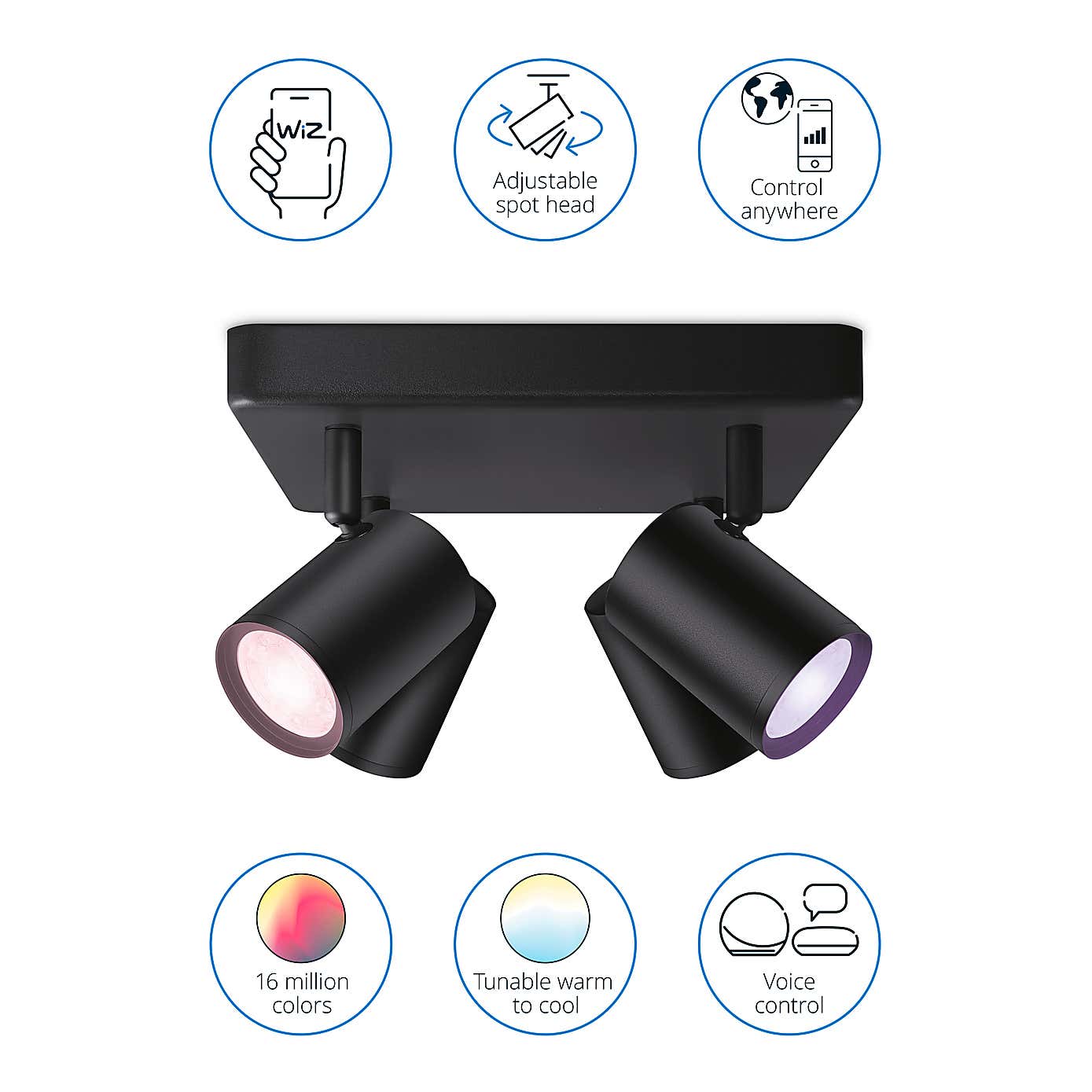 WiZ Imageo Smart 4 Light LED Adjustable Spotlight