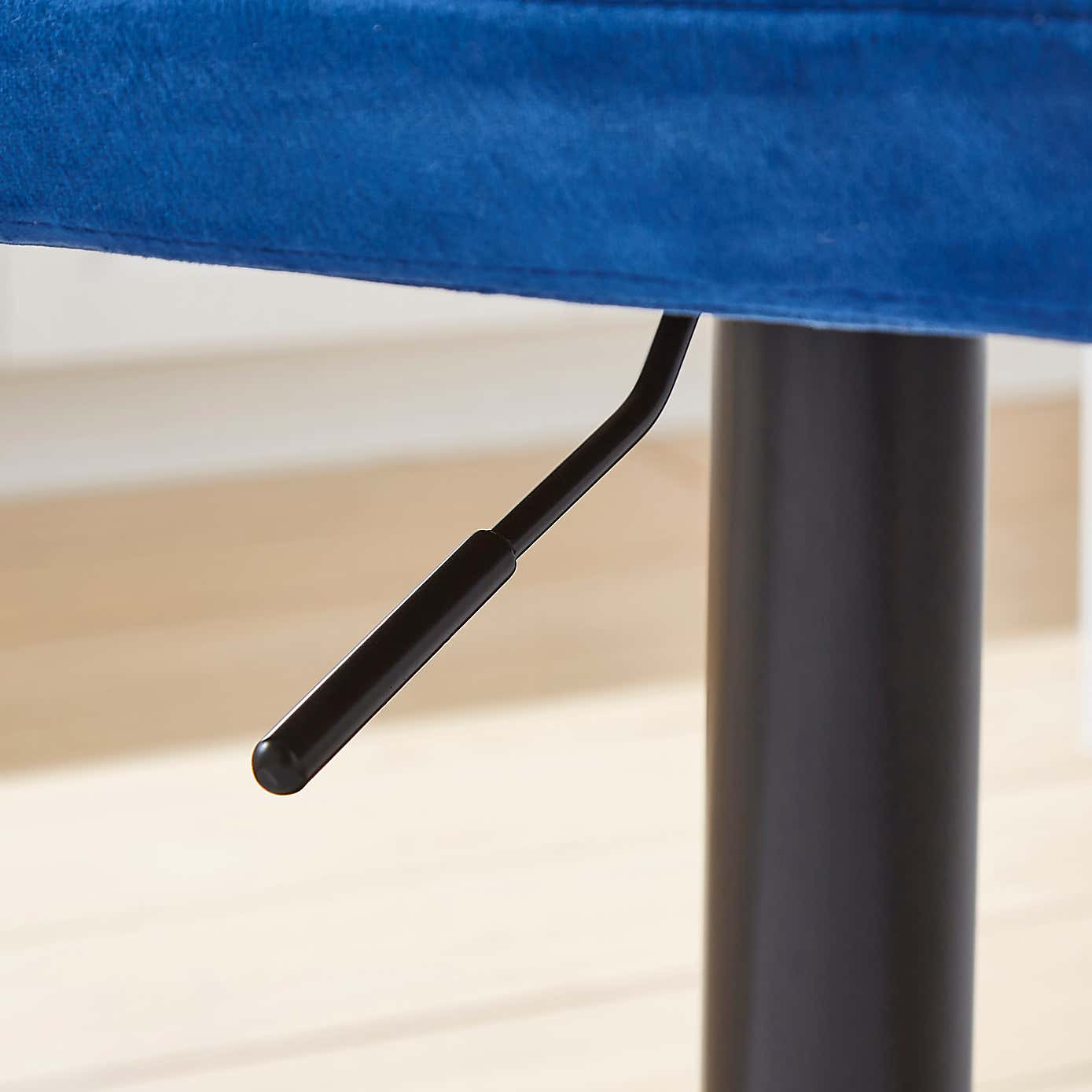 Jasmine Adjustable Height Swivel Bar Stool, Powder Coated Base