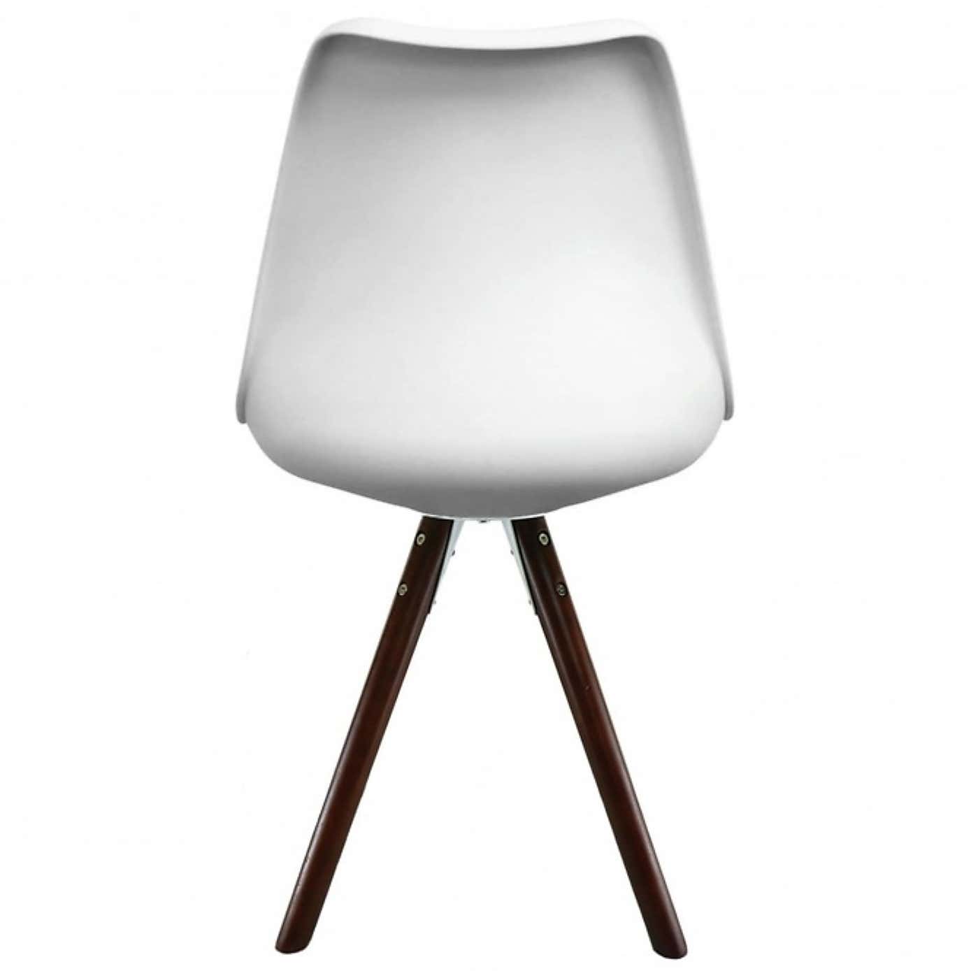 Fusion Living Soho White Plastic Dining Chair with Pyramid Legs