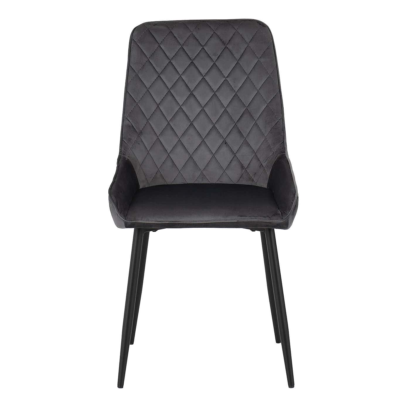 Avery Set of 2 Dining Chairs Blue Velvet