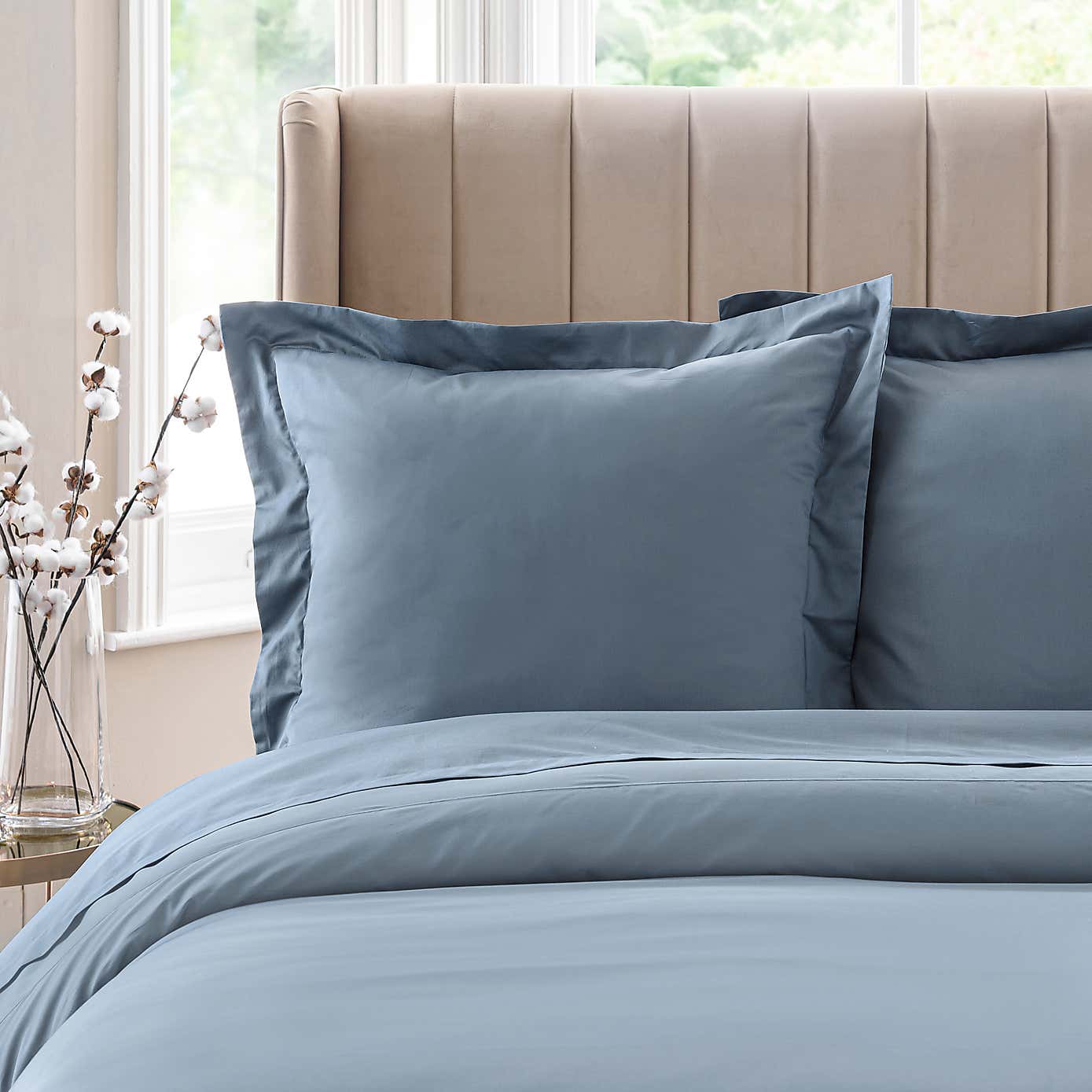 Dorma 300 Thread Count 100% Cotton Sateen Plain Continental Square Pillowcase