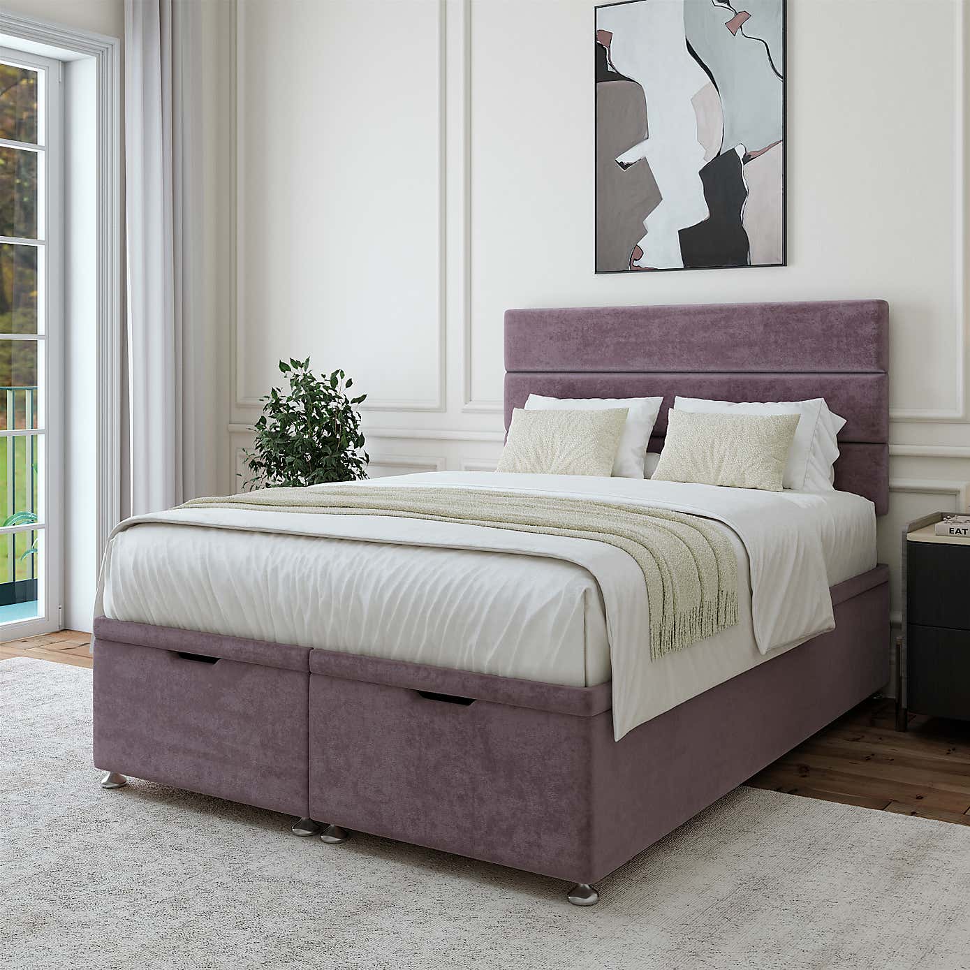 Bedmaster Plush Chenille End of Bed Ottoman Base