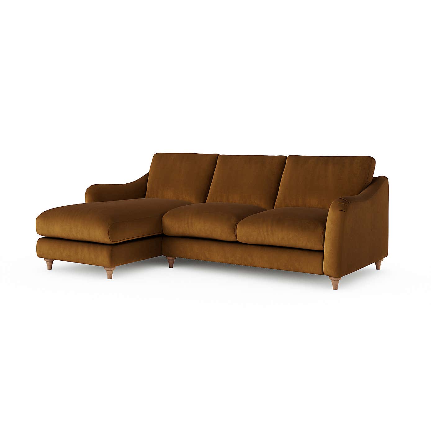 Hattie Matte Plush Velvet Corner Chaise Sofa