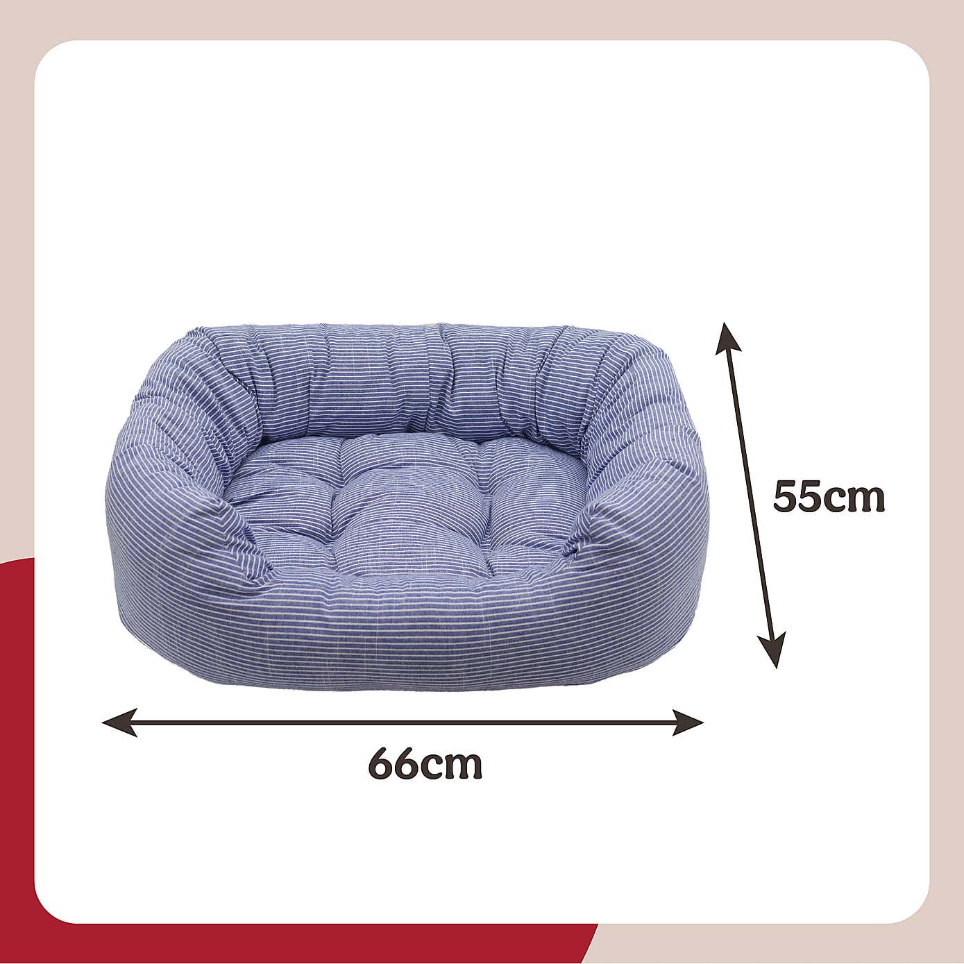 Rosewood Blue Sky Striped Pet Bed