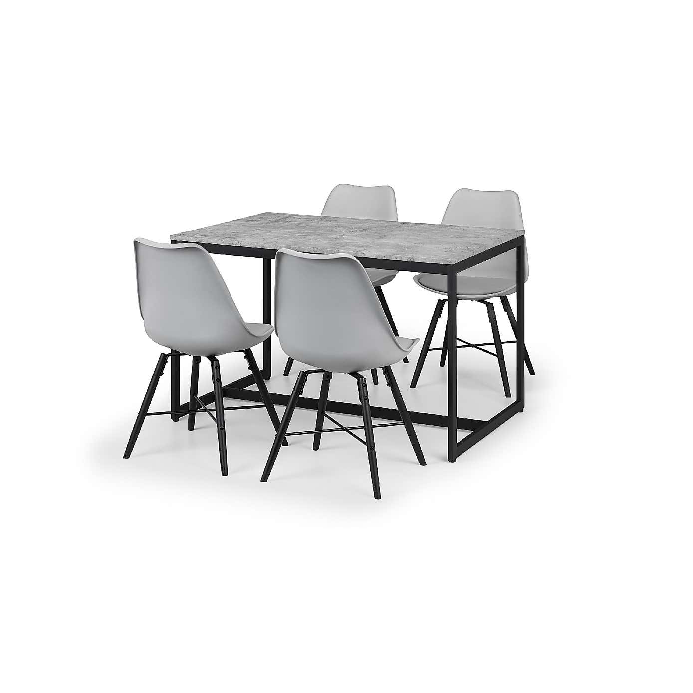 Staten Dining Set with 4 Kari Chairs