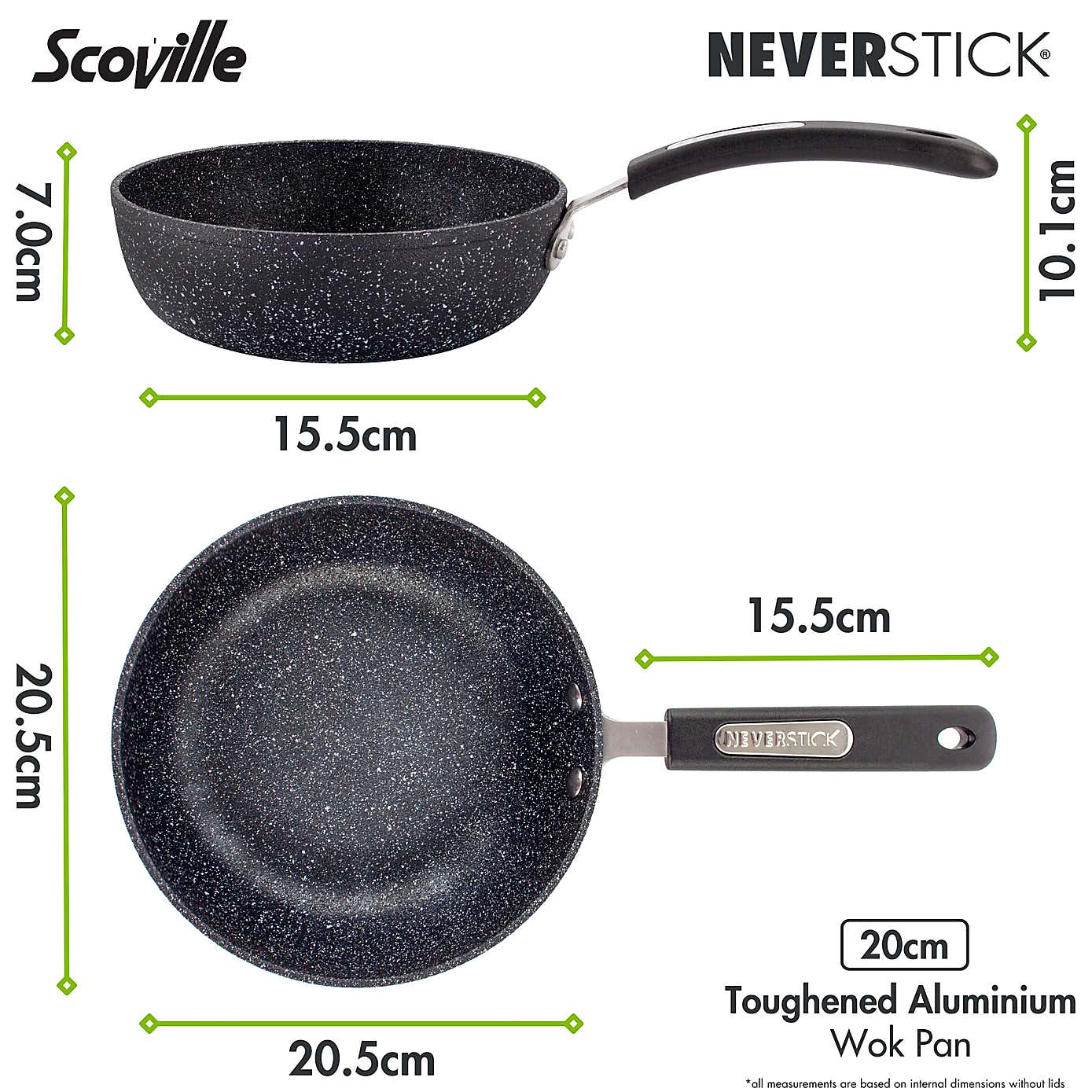 Scoville Neverstick Non-stick Aluminium Wok, 20cm