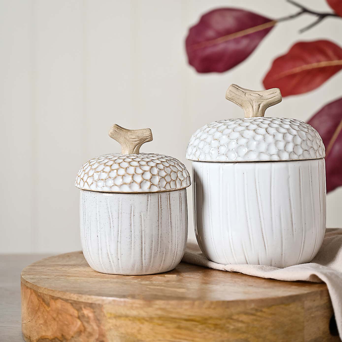 Country Living Ceramic Acorn Storage Jar - Small