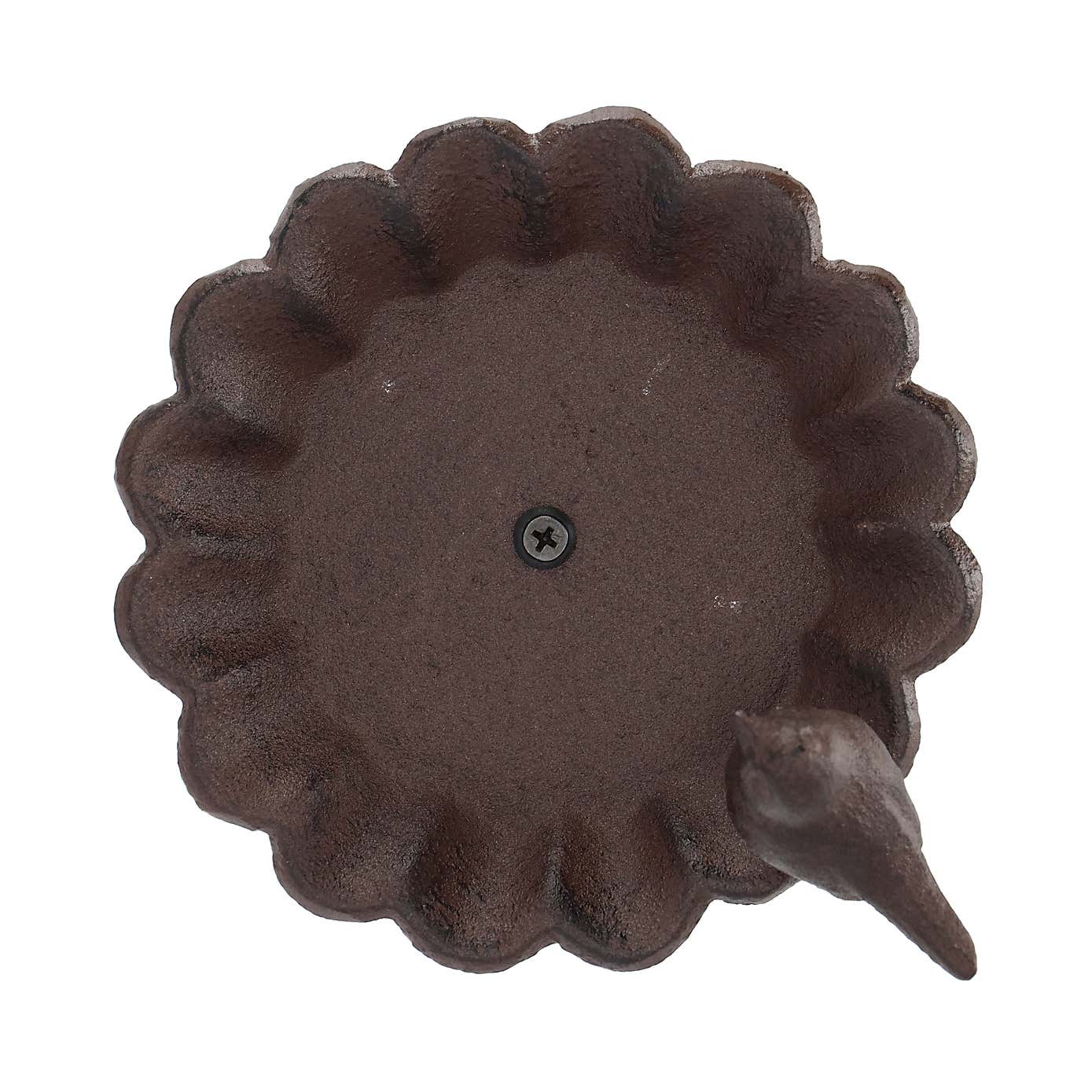 Fallen Fruits Cast Iron Bird Bath with Bird