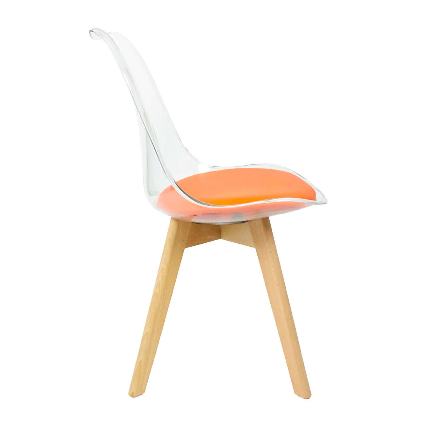 Fusion Living Soho Clear Plastic Dining Chair with Squared Legs