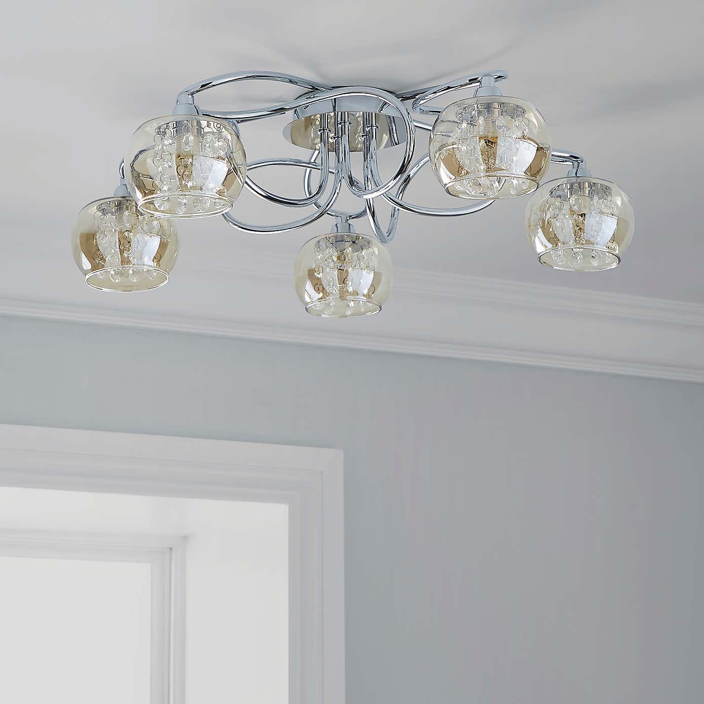 Seychelles 5 Light Flush Ceiling Fitting