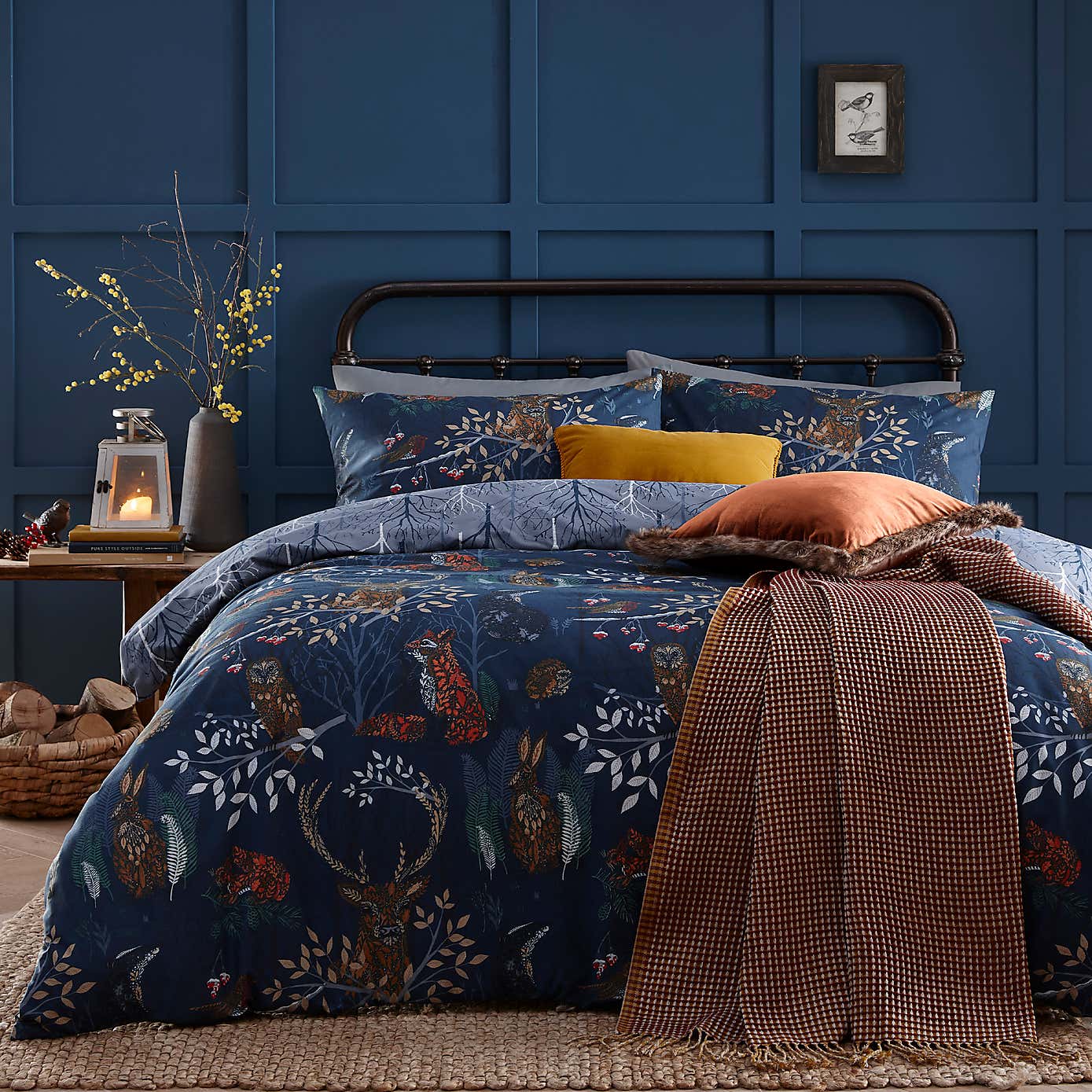 furn. Forest Fauna Navy Duvet Cover & Pillowcase Set