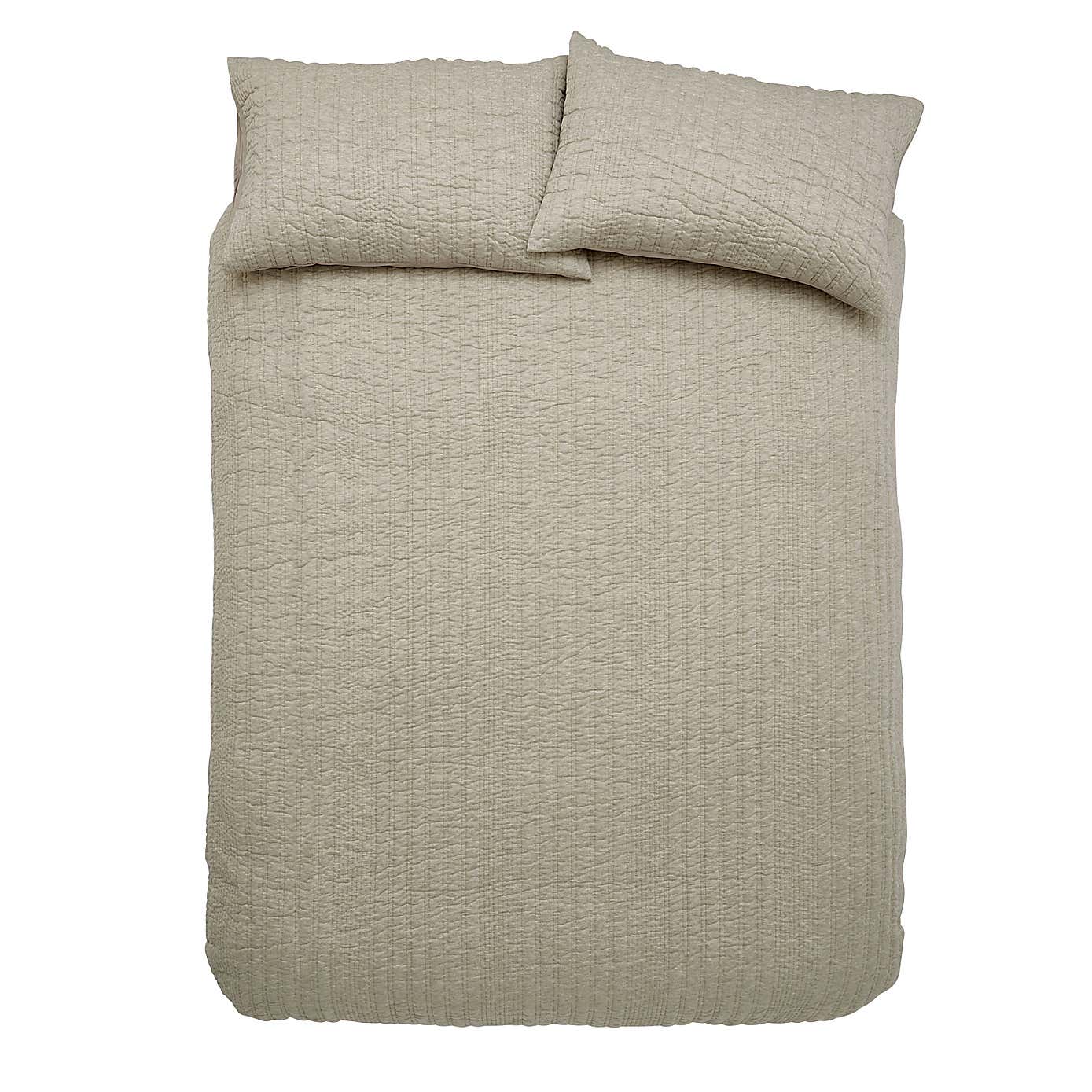 Pineapple Elephant Tamba Jersey Stripe Reversible Natural Duvet Cover & Pillowcase Set