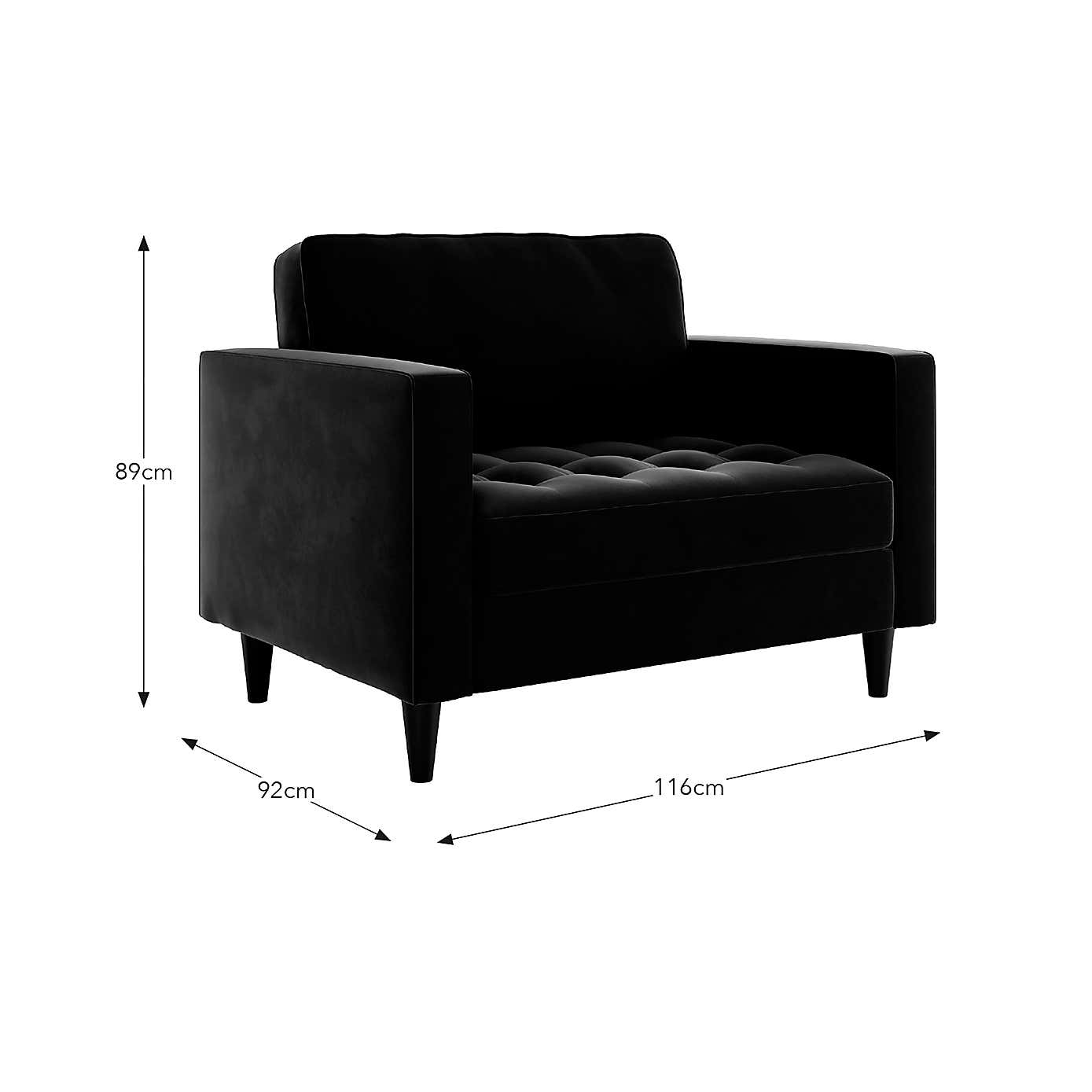 Zoe Snuggle Sofa,  Velvet