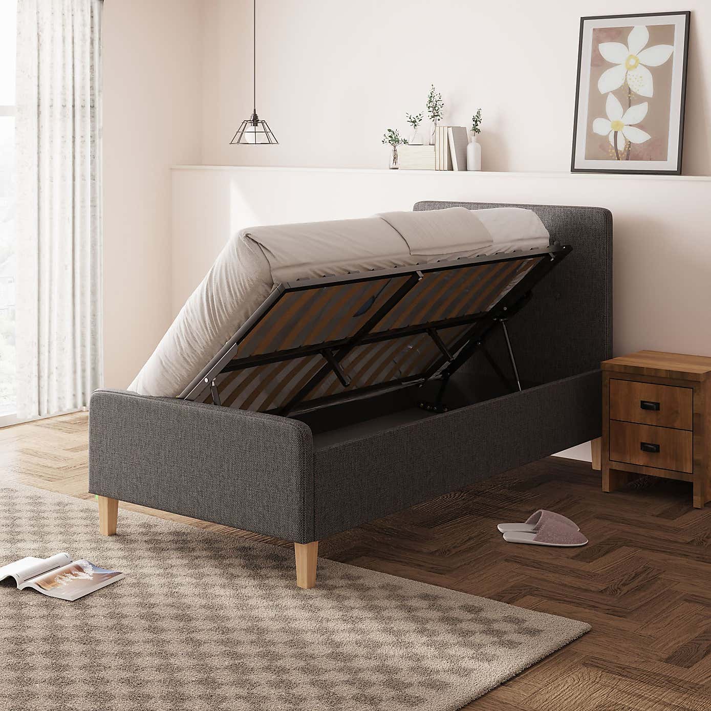 Ashbourne Fabric Ottoman Bed