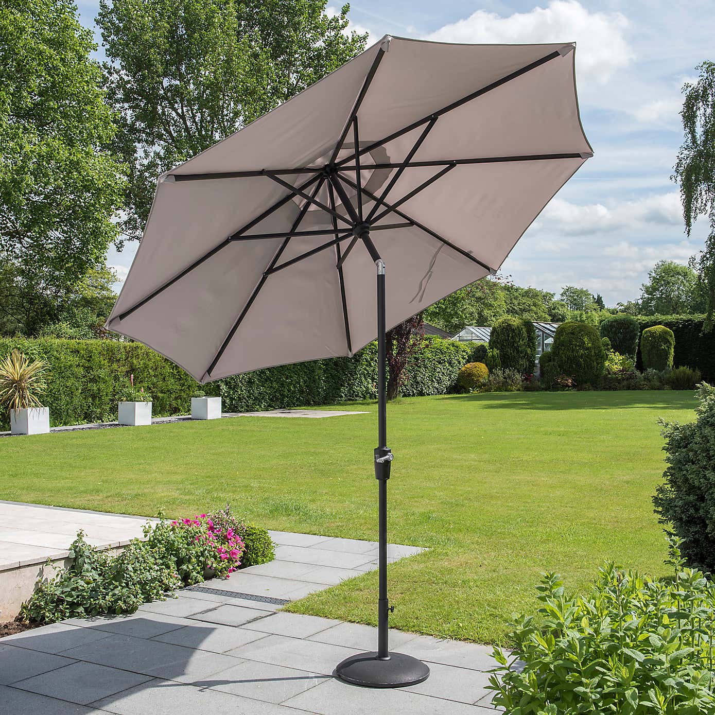 3m Elizabeth Crank and Tilt Taupe Parasol