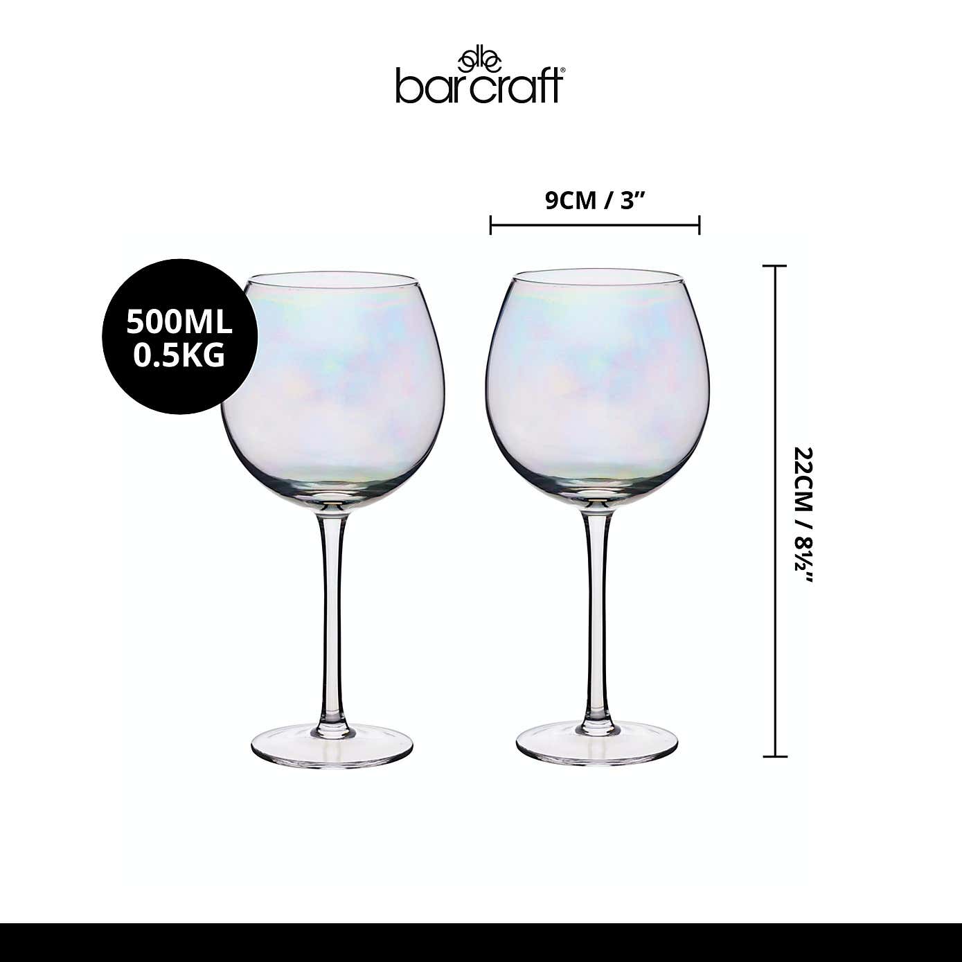 BarCraft Set of 2 Lustre Gin Glasses