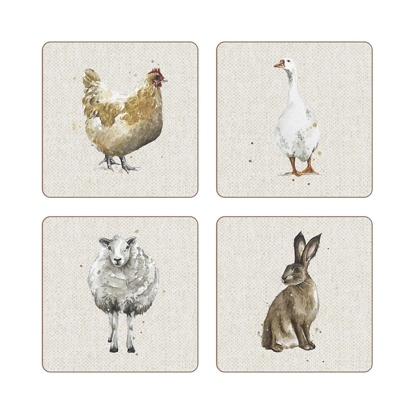 Set of 4 Homestead Cork Back Coasters