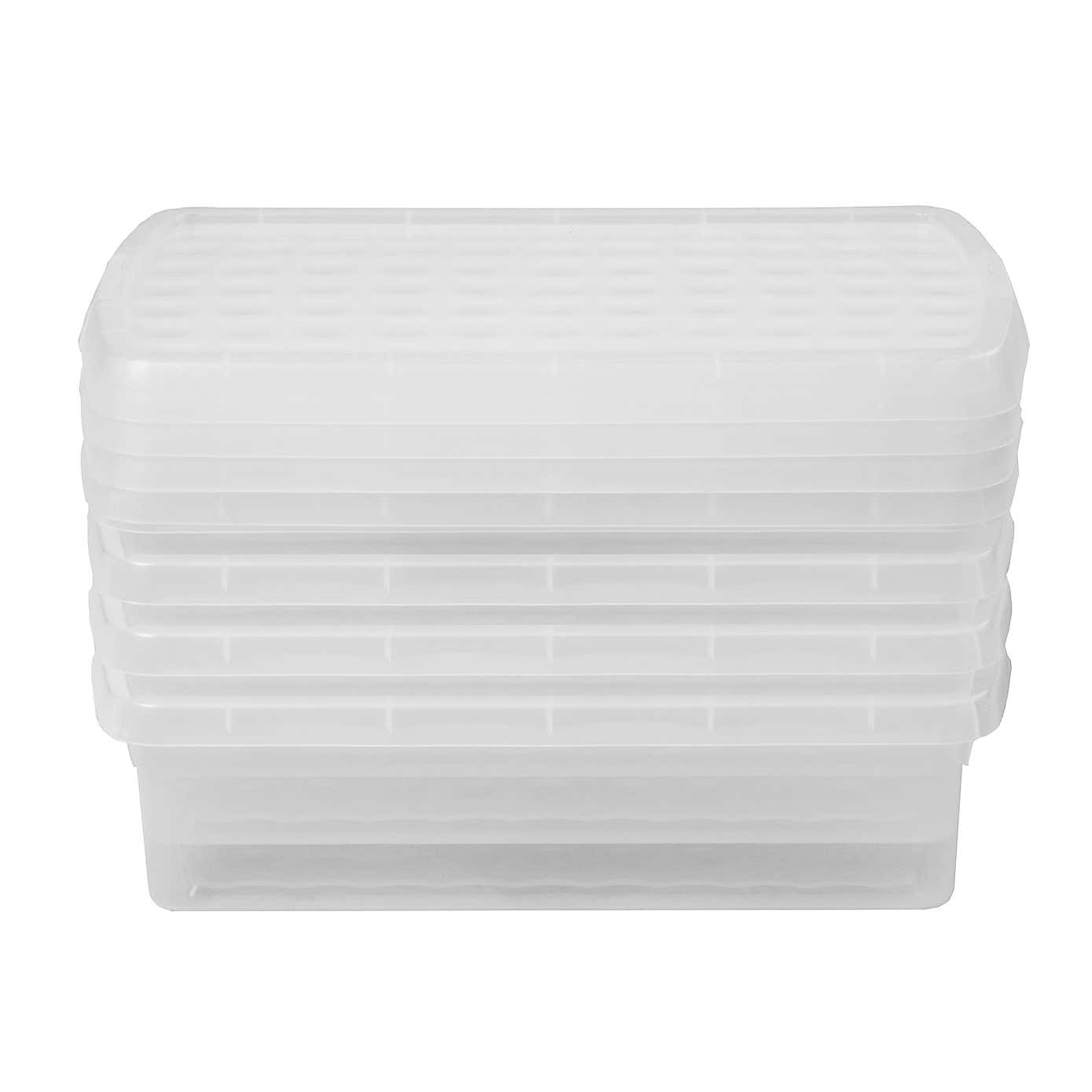 Wham Clip Pack of 4 Rectangle Storage Boxes With Lids