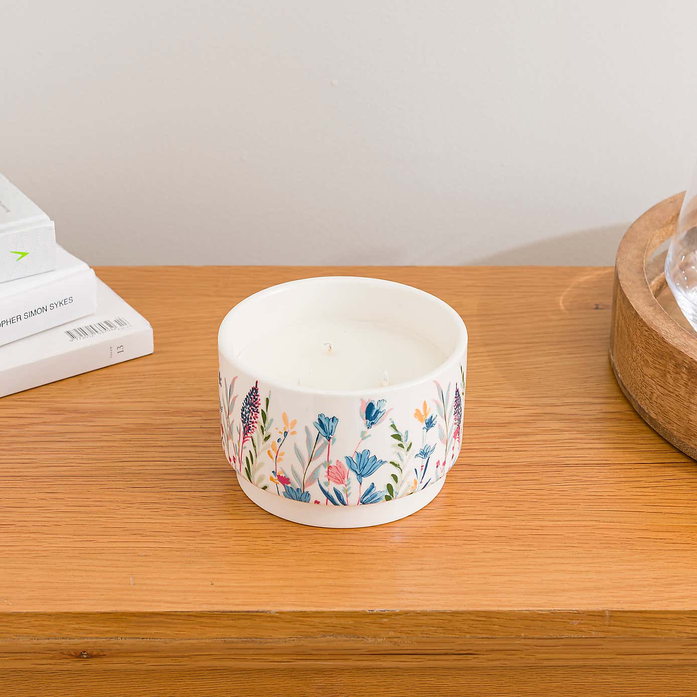 Floral Ceramic Multiwick Candle