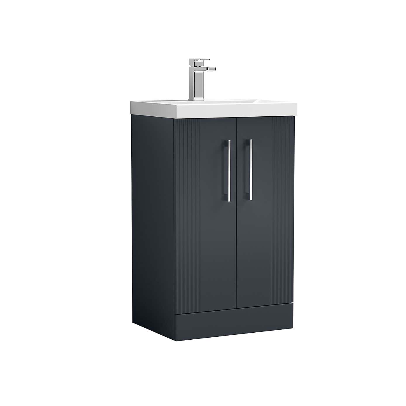 Deco Floor Standing 2 Door Vanity Unit with Basin