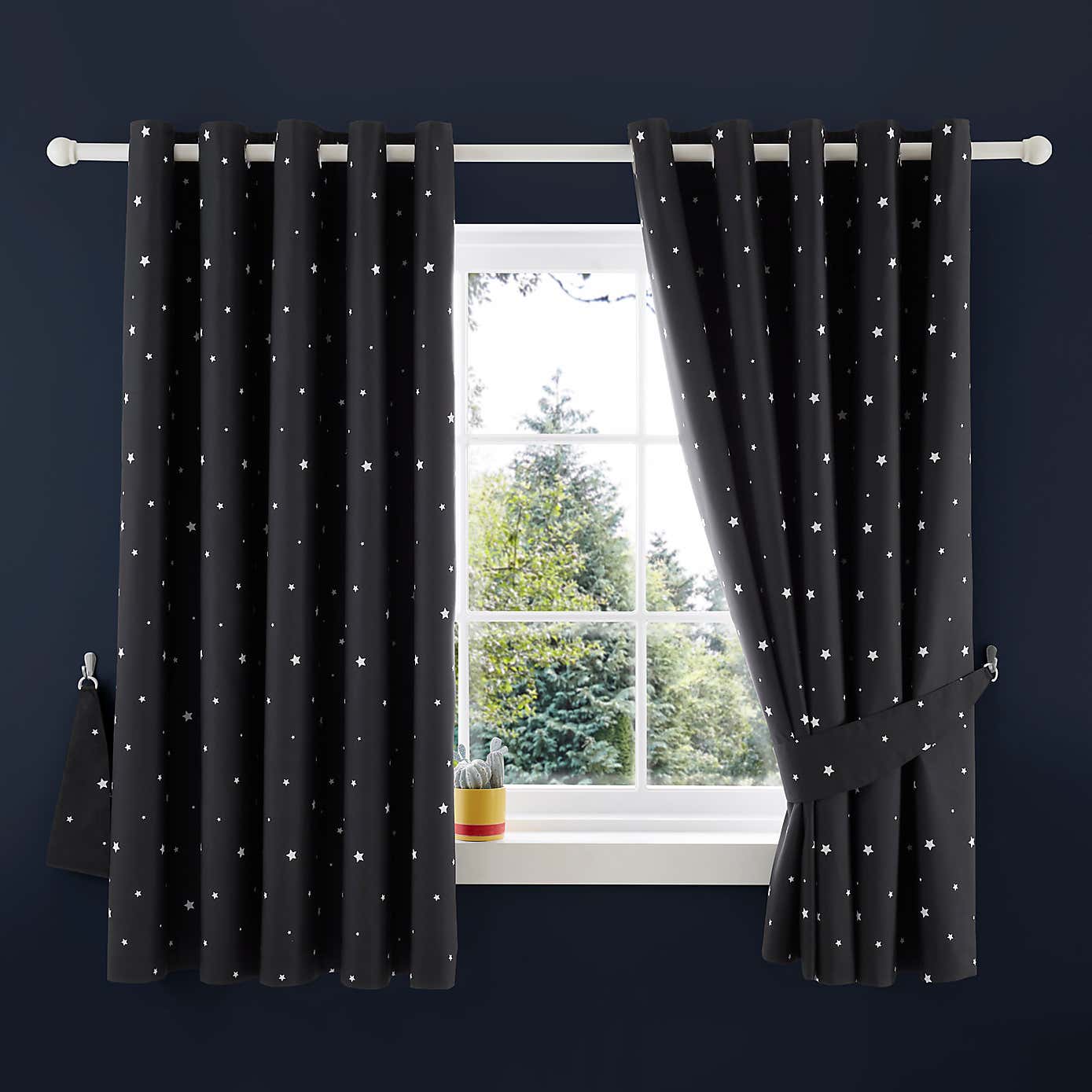 Outer Space Blackout Eyelet Curtains