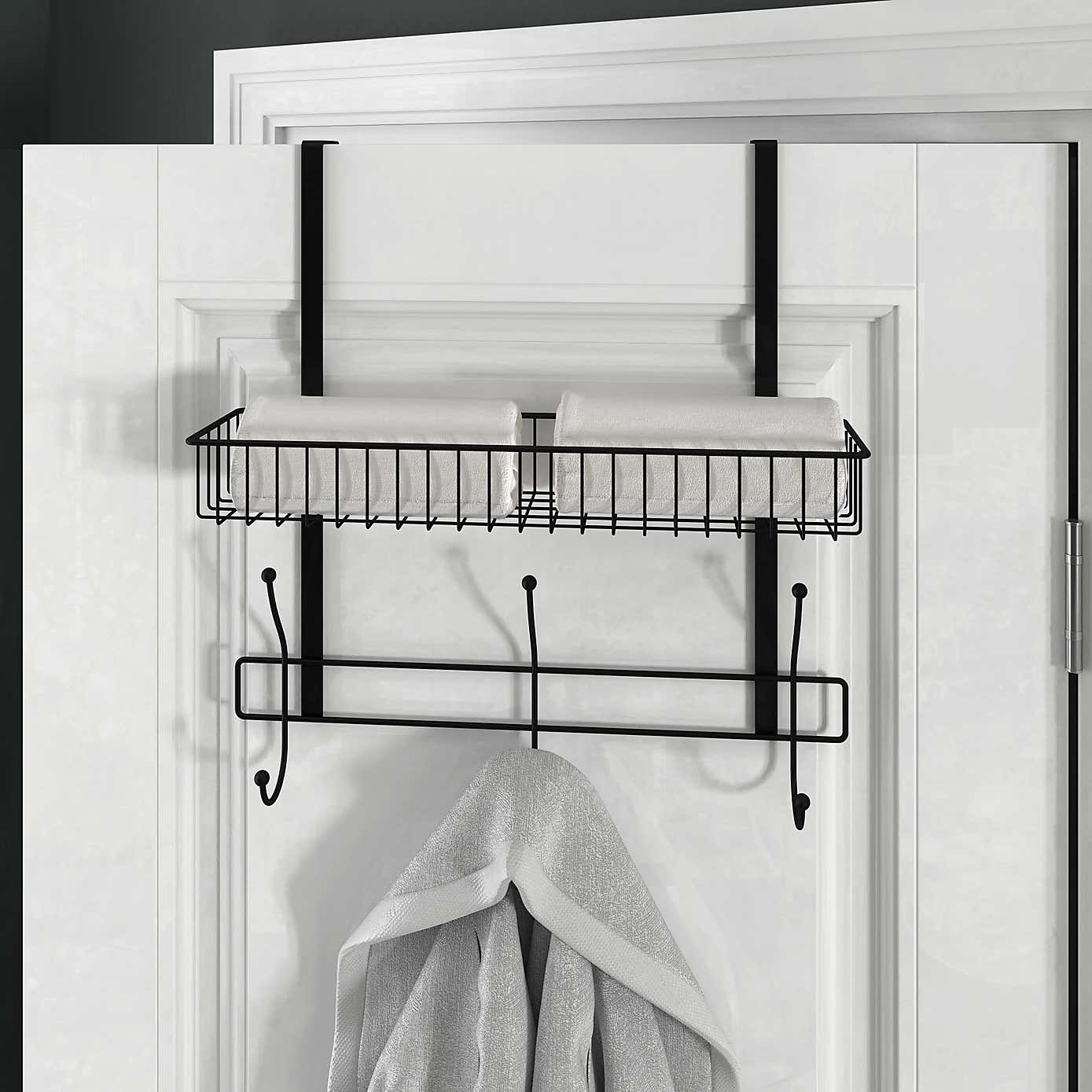 Matt Black Over Door Large Shower Caddy
