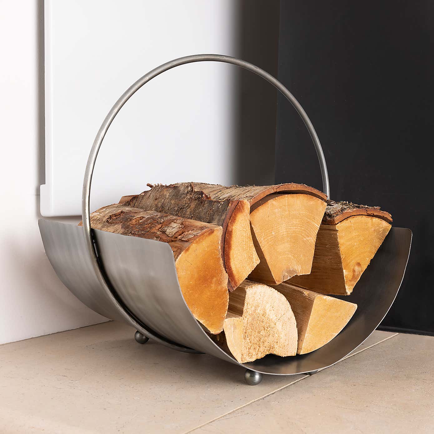 Snug - Fireside Chrome Iron Firewood Hold