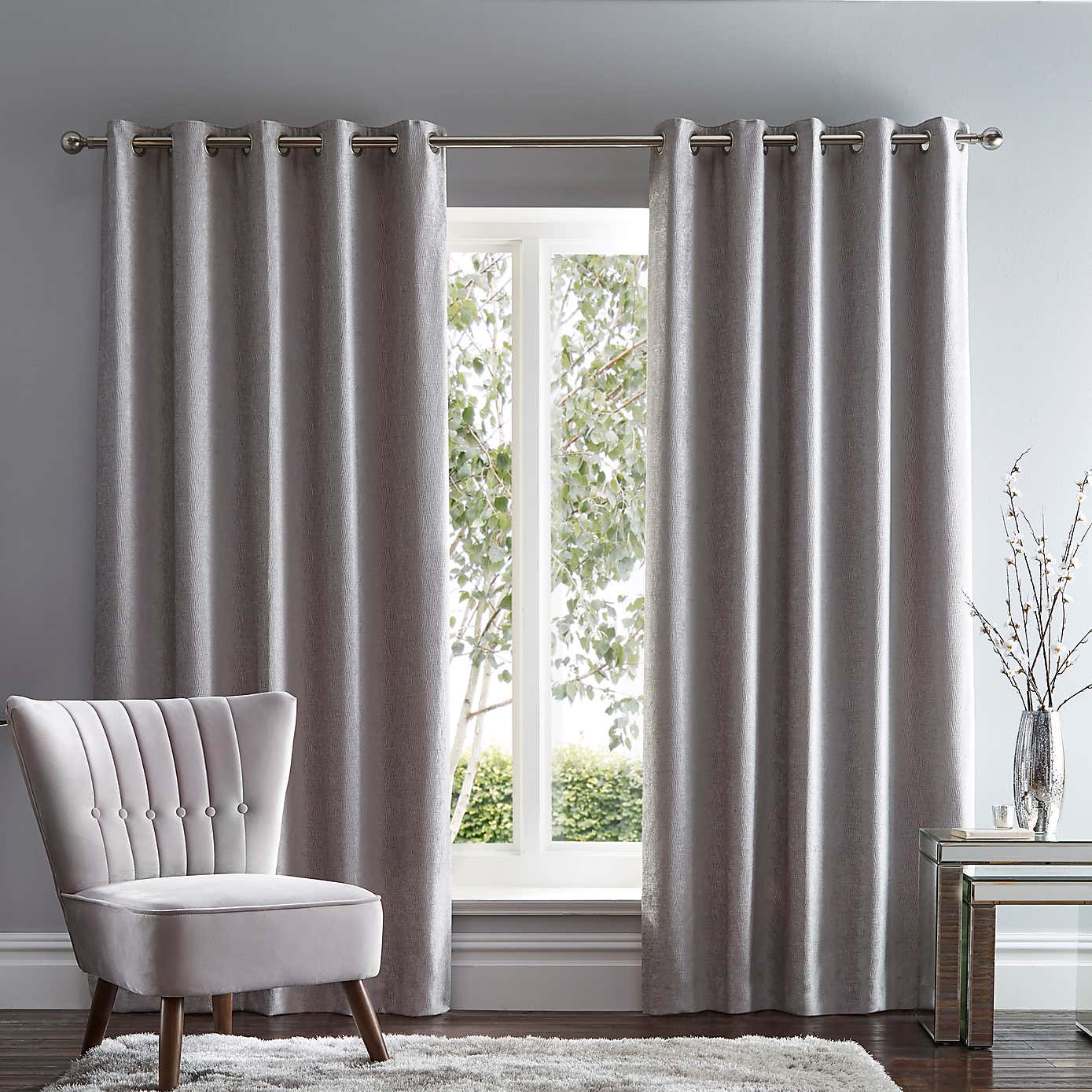 Chenille Wave Eyelet Curtains