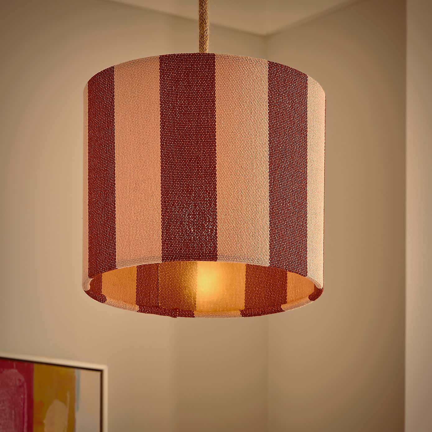 Beatrice Stripe Drum Lamp Shade