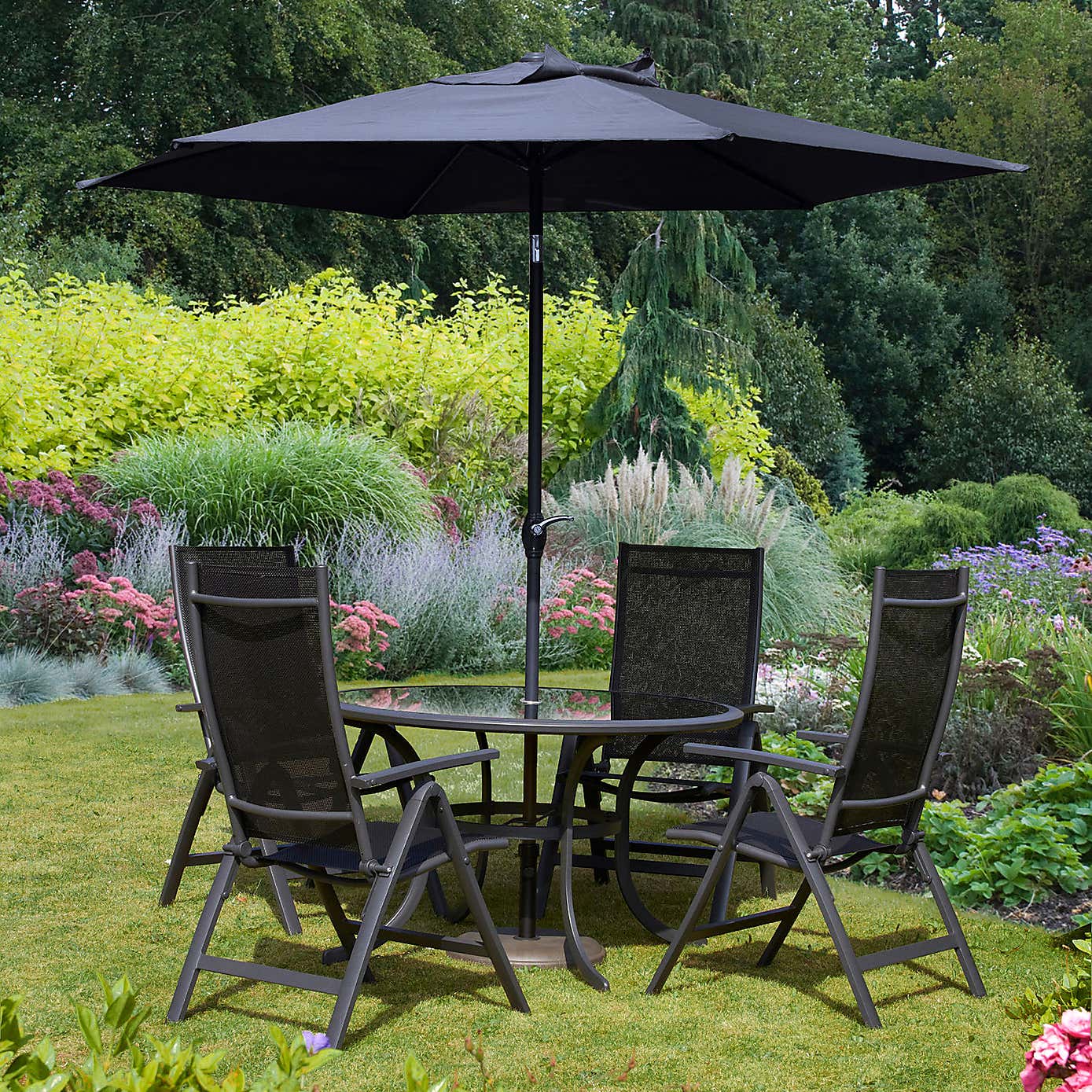 Sorrento 4 Seater Round Deluxe Lounger Set