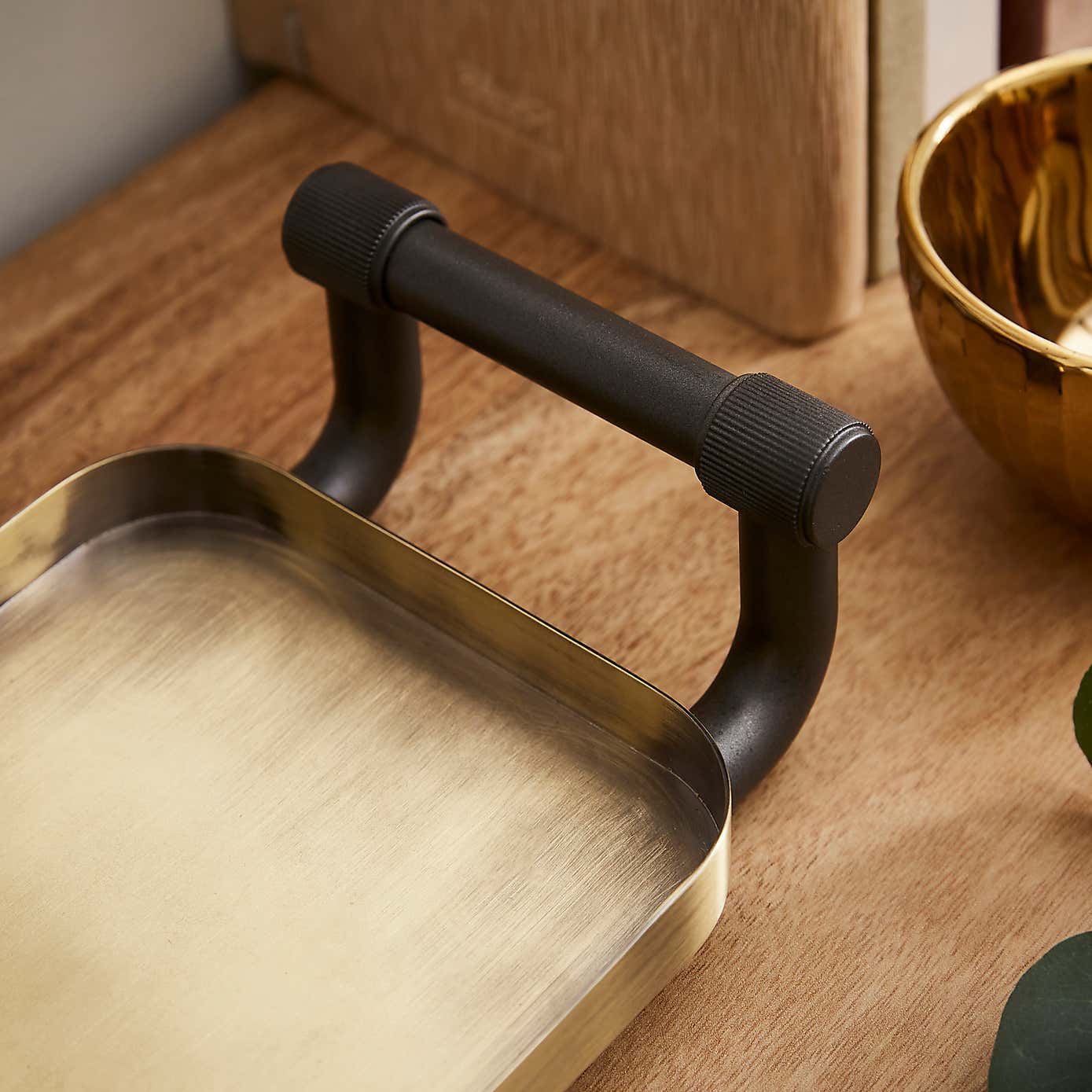 Industrial Brushed Gold Decorative Tray