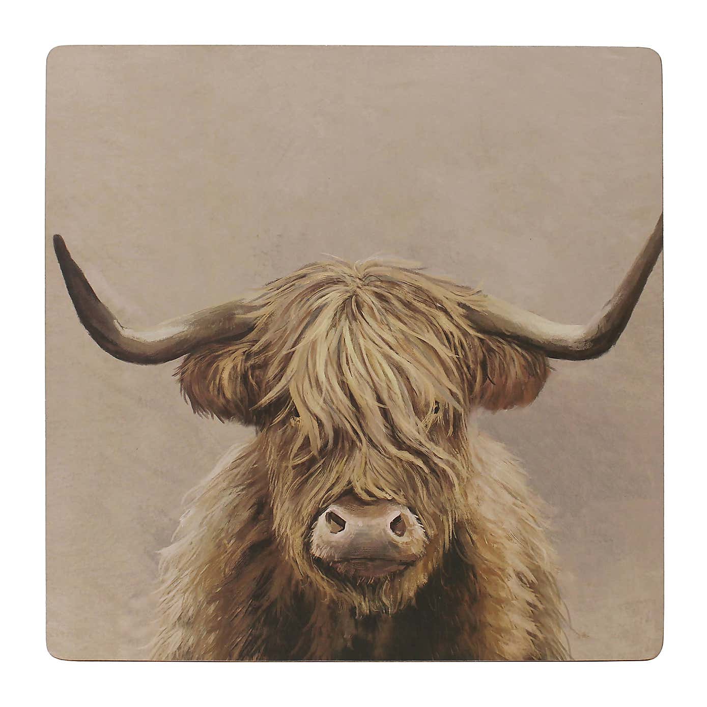 Pack of 4 Highland Cow Corkback Placemats