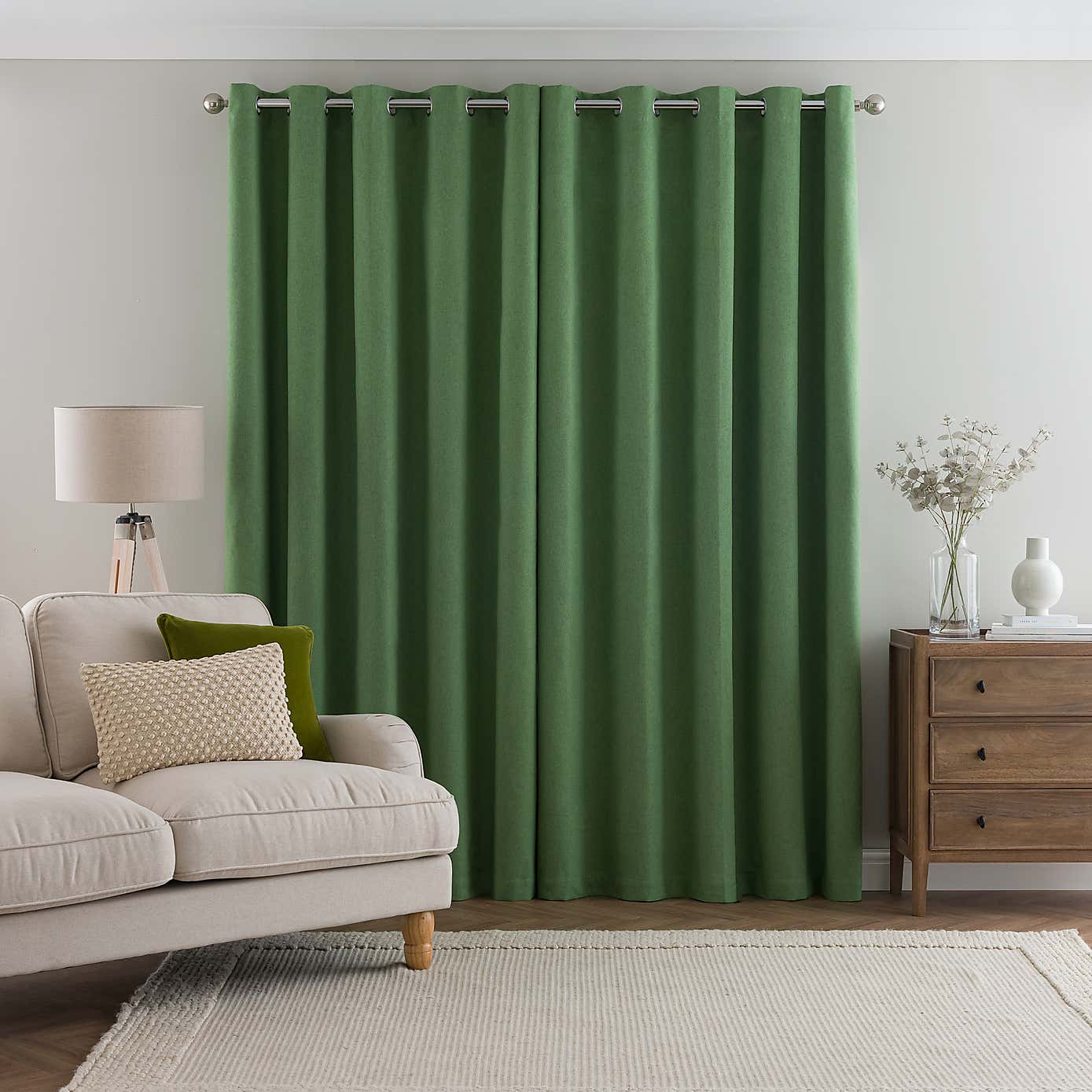 Luna Brushed Blackout Eyelet Curtains