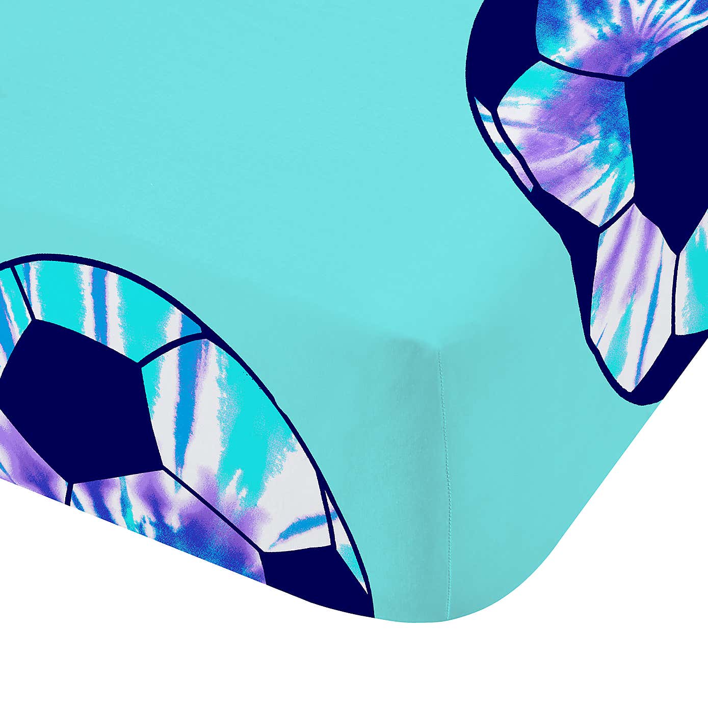 Catherine Lansfield Tie Dye Football Purple Fitted Sheet