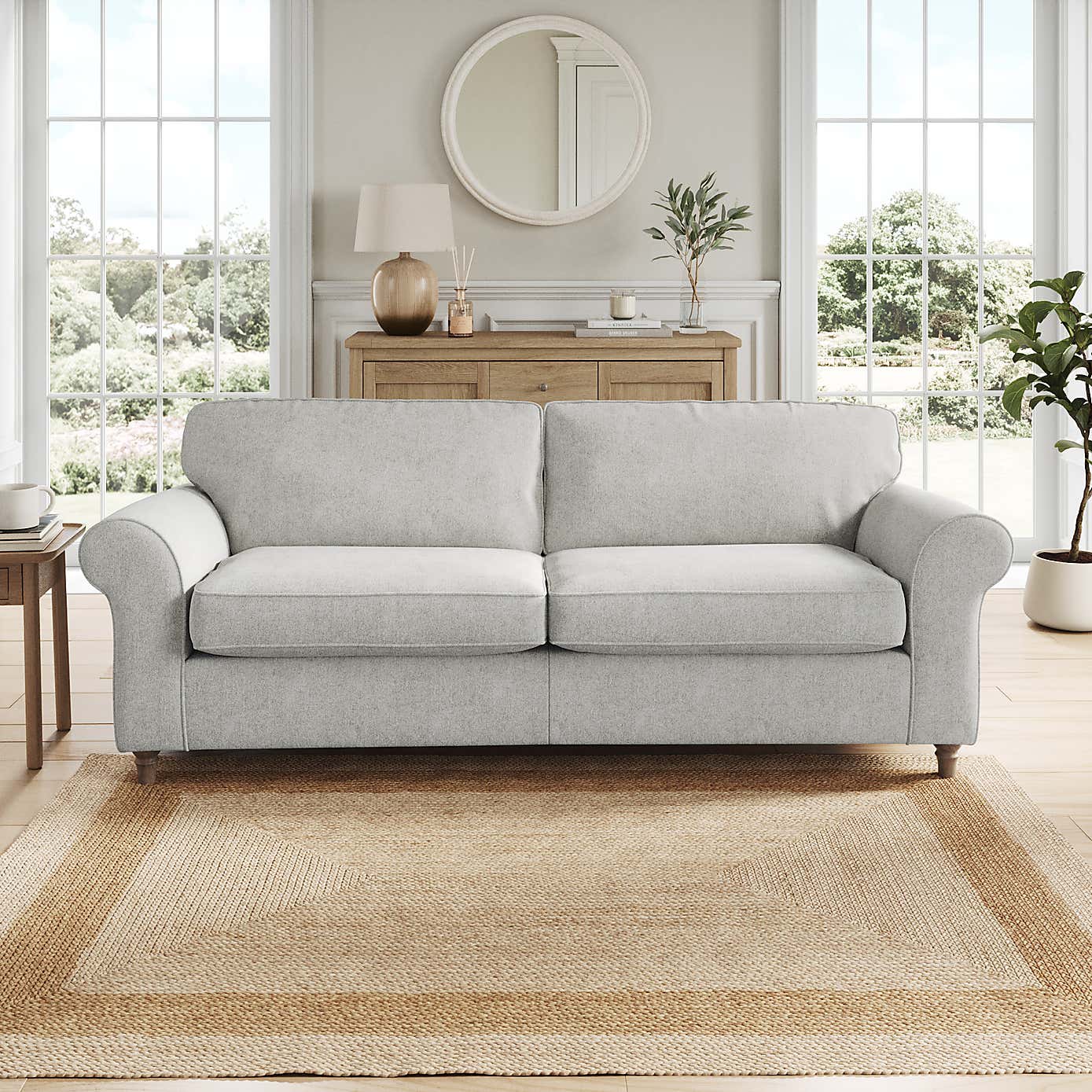 Flori 4 Seater Sofa, Soft Chenille