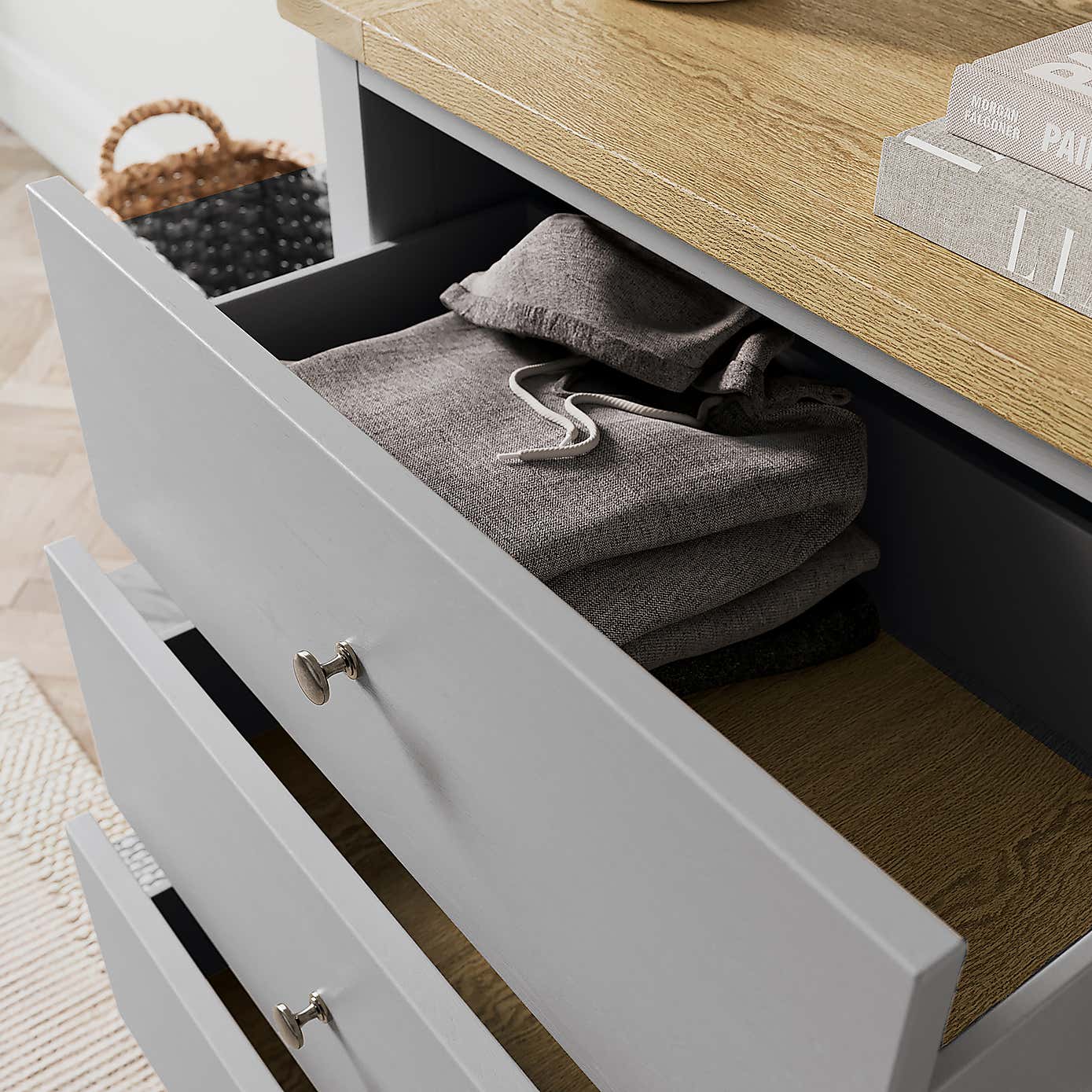 Olney 3 Drawer Chest Stone