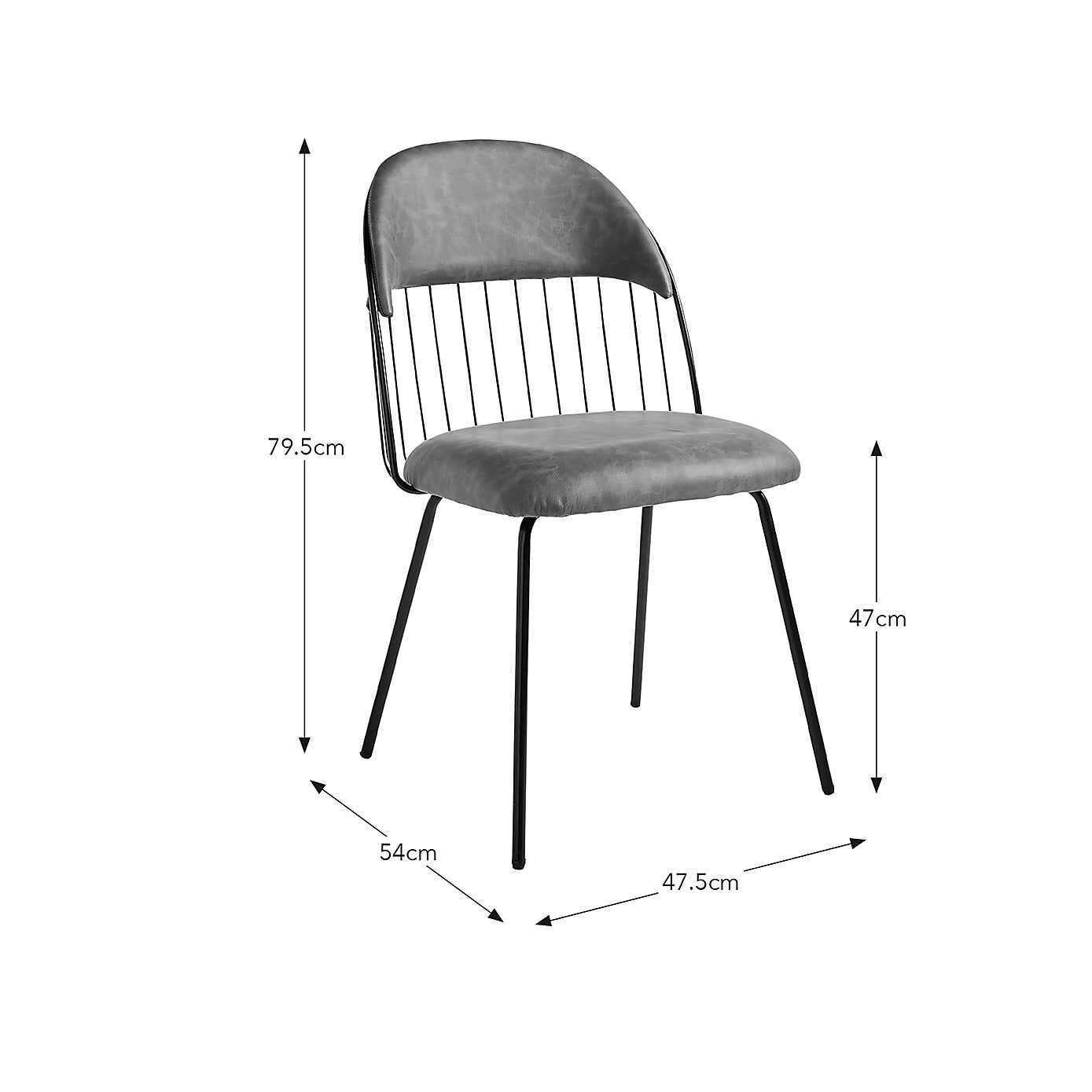 Stannis Rectangular Dining Table with 4 Marcela Grey Faux Leather Dining Chairs