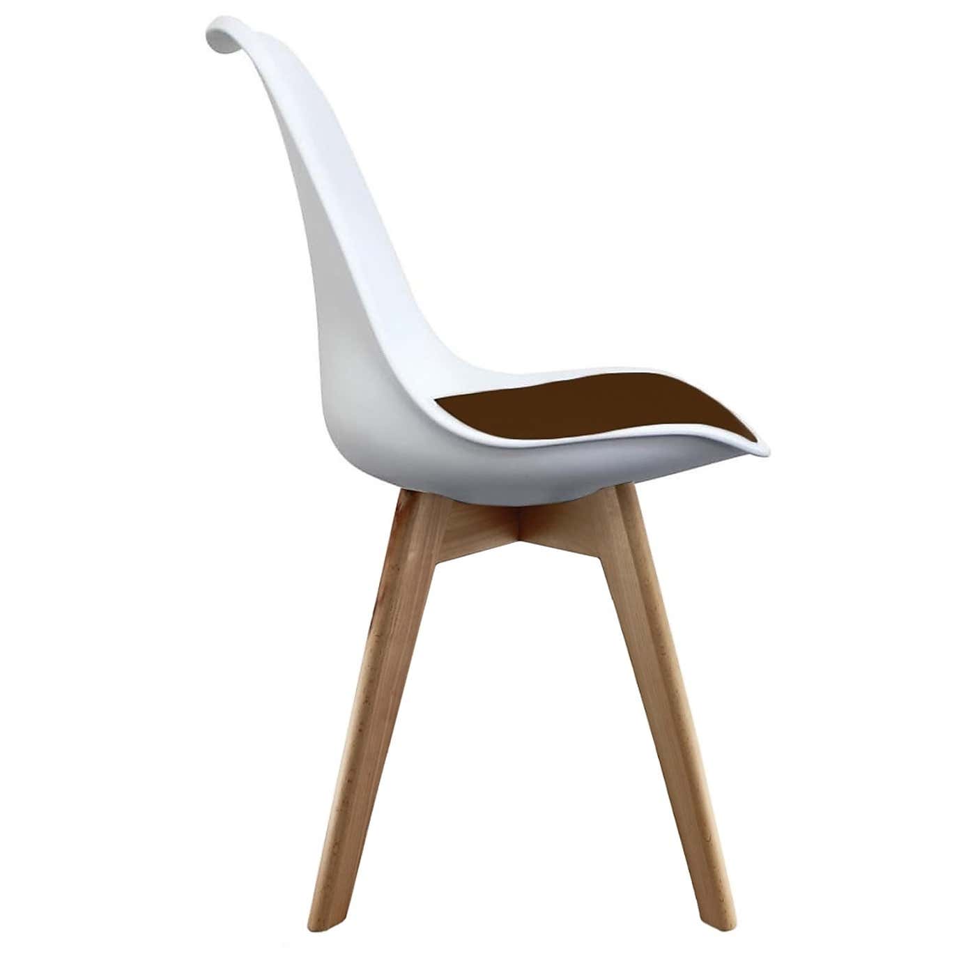 Fusion Living Soho White Plastic Dining Chair with Squared Legs