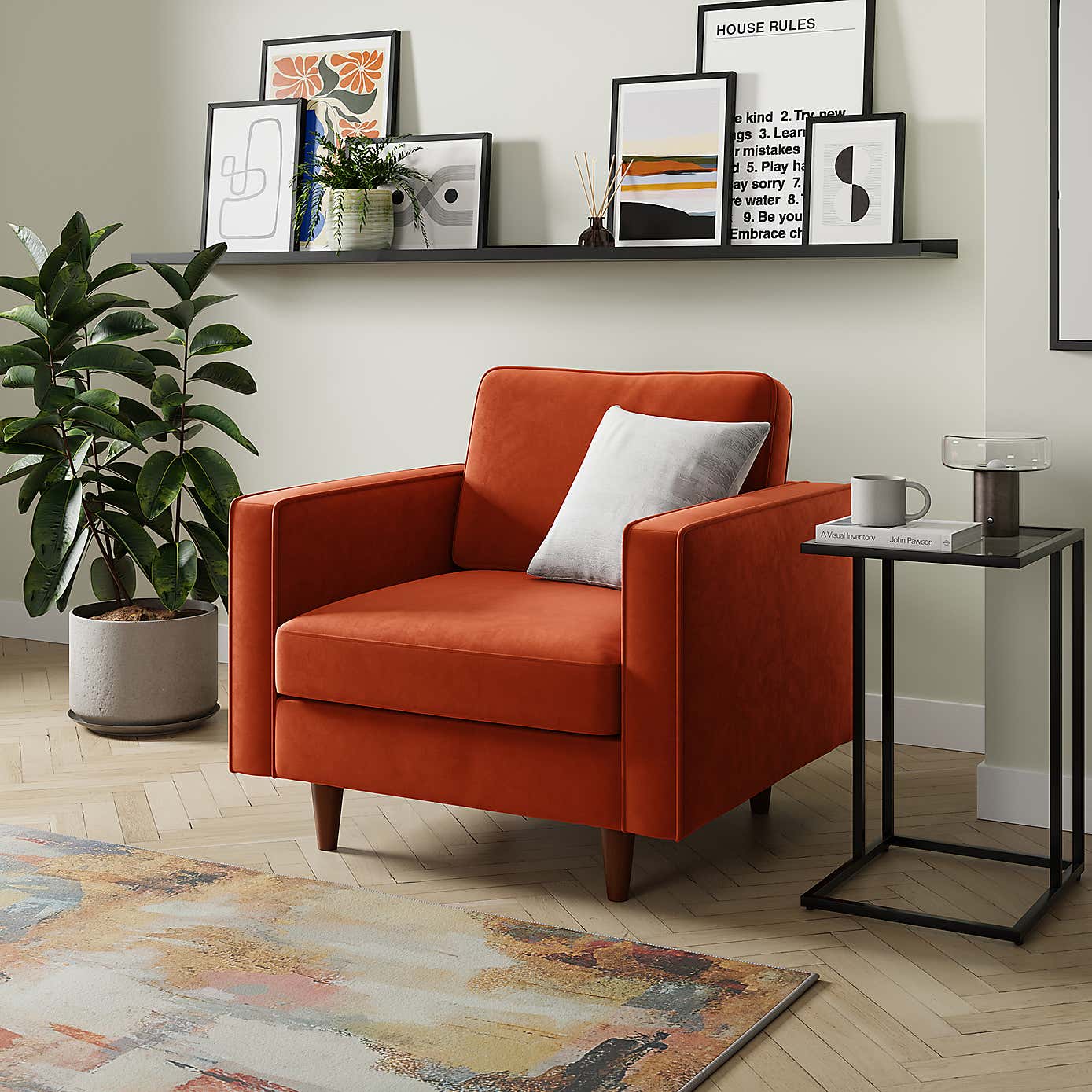 Zoe Plain Velvet Armchair