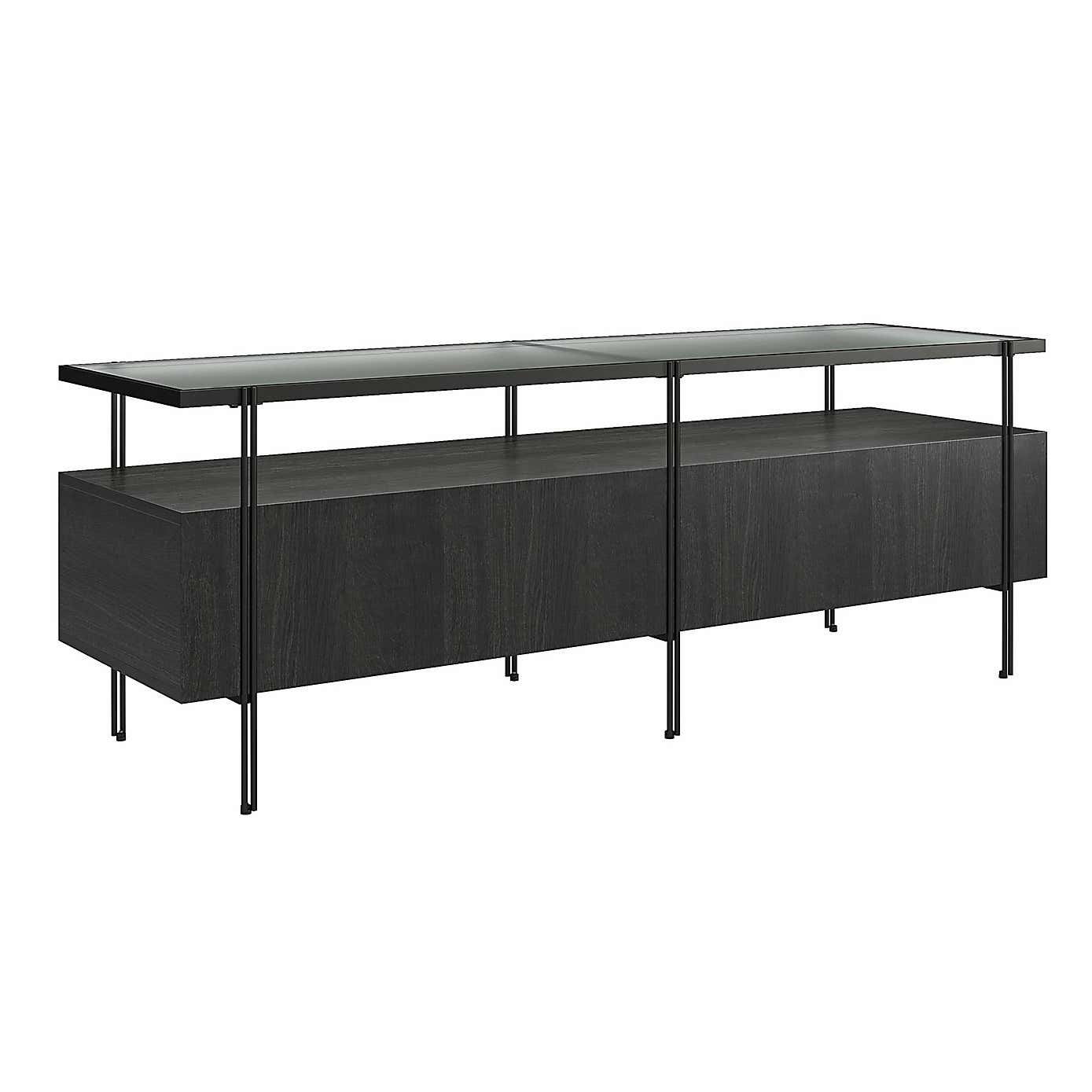 Wainwright TV Unit, Black Oak for TVs up to 60"