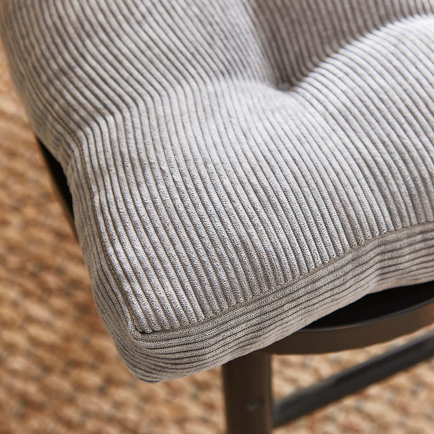 Corduroy Grey Box Style Seat Pad