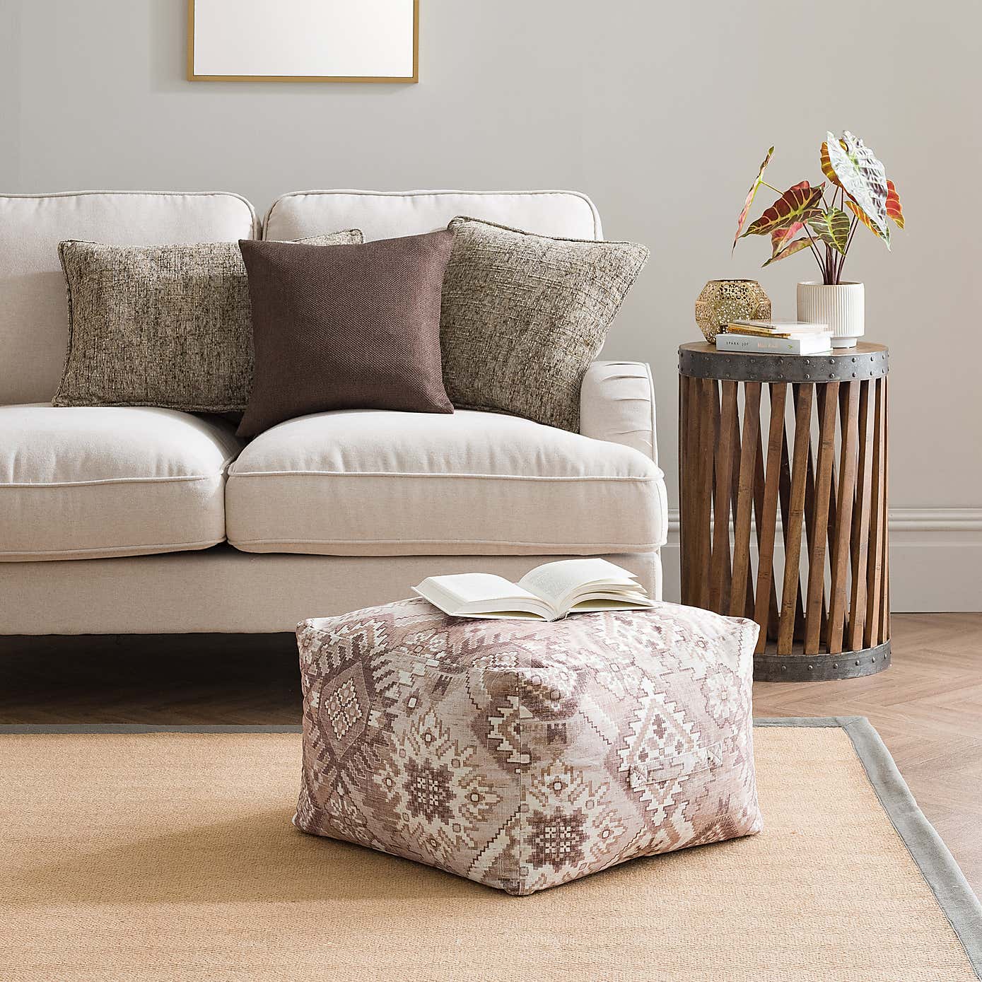 Hester Kilim Cube Pouffe